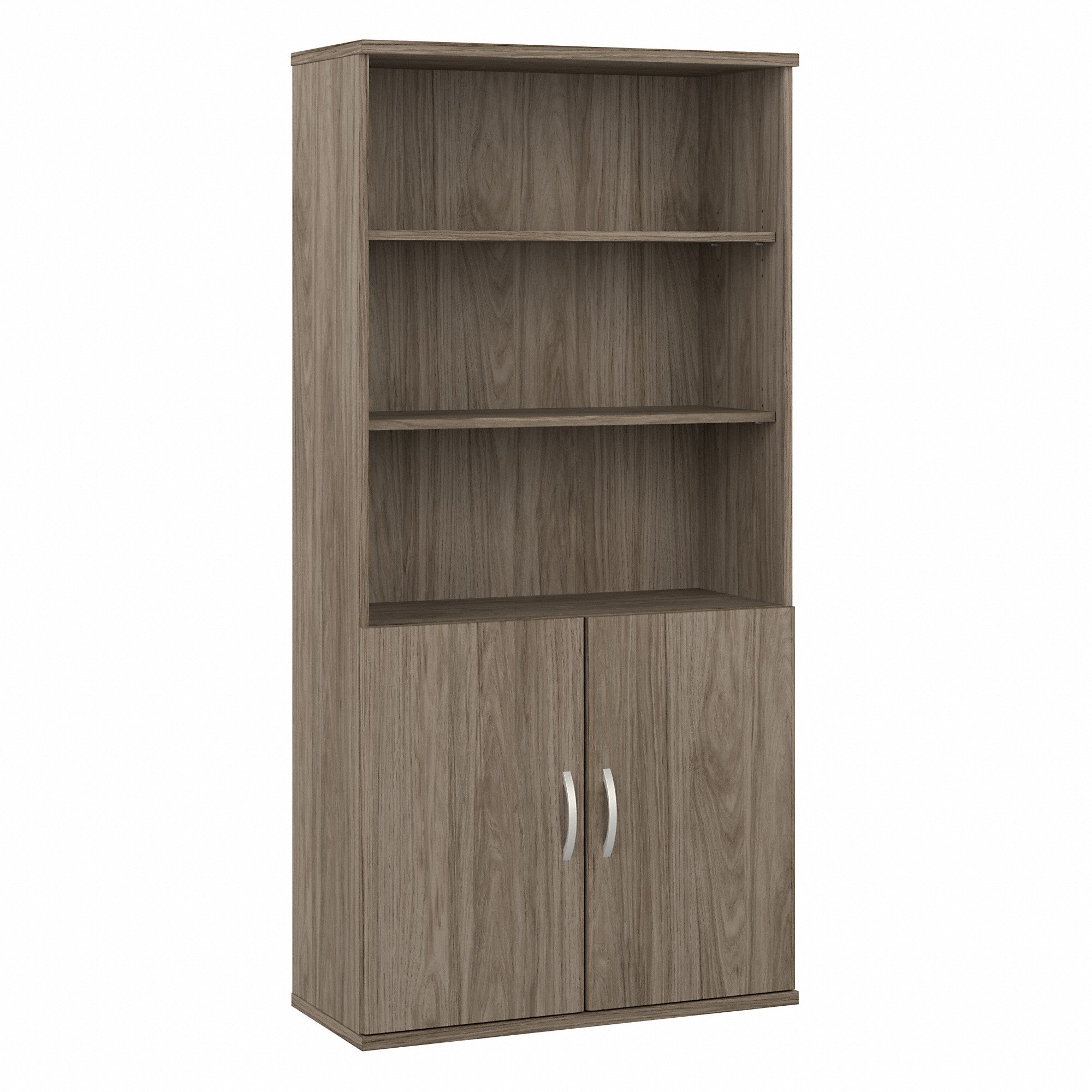 Bush Business Furniture Hybrid Tall 5 Shelf Bookcase with Doors