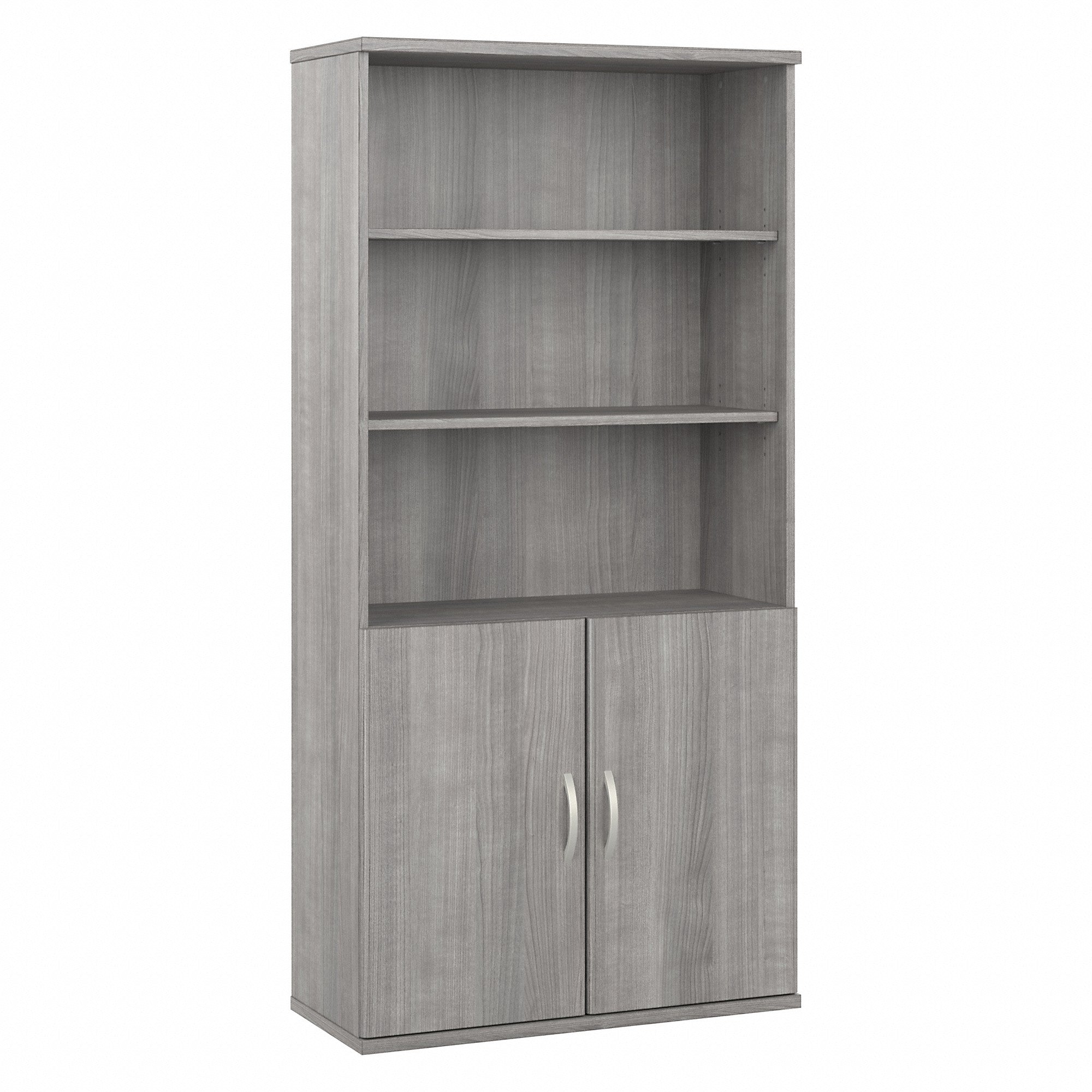 Bush Business Furniture Hybrid Tall 5 Shelf Bookcase with Doors