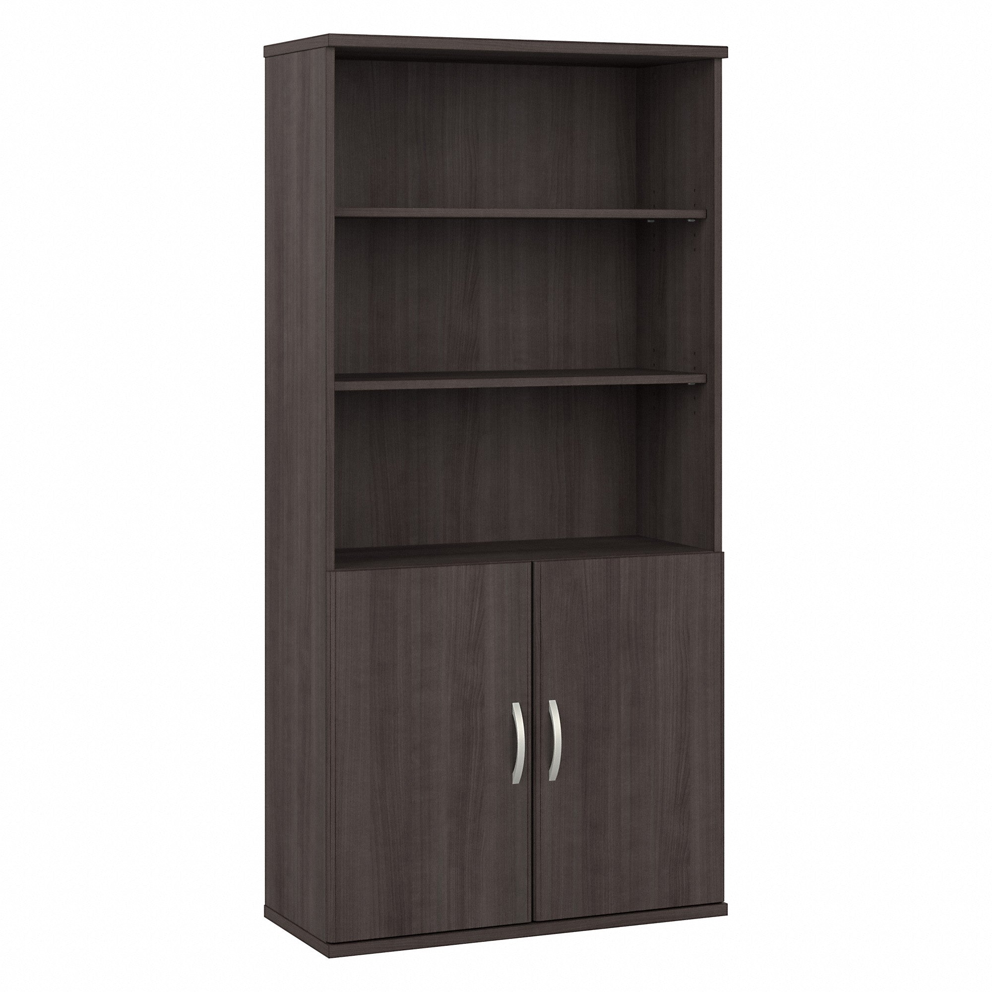 Bush Business Furniture Hybrid Tall 5 Shelf Bookcase with Doors