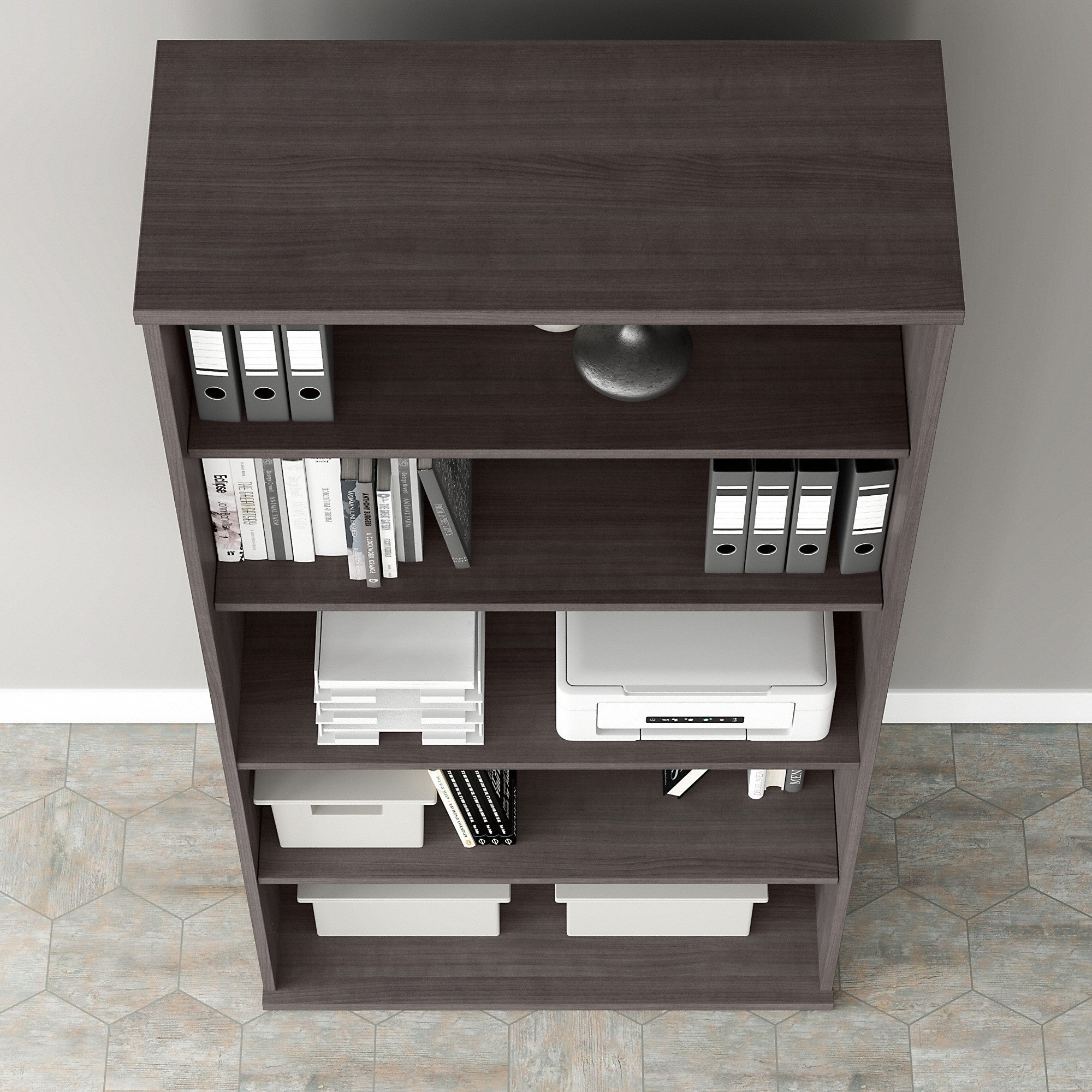 Bush Business Furniture Hybrid Tall 5 Shelf Bookcase