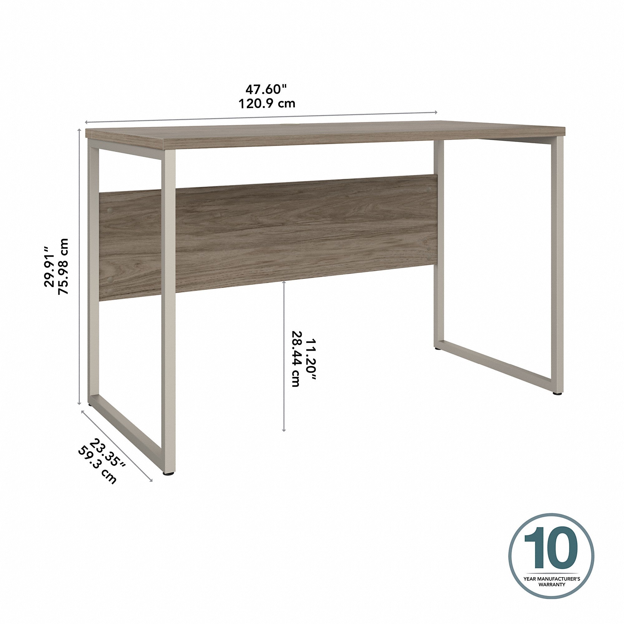 Bush Business Furniture Hybrid 48W x 24D Computer Table Desk with Metal Legs