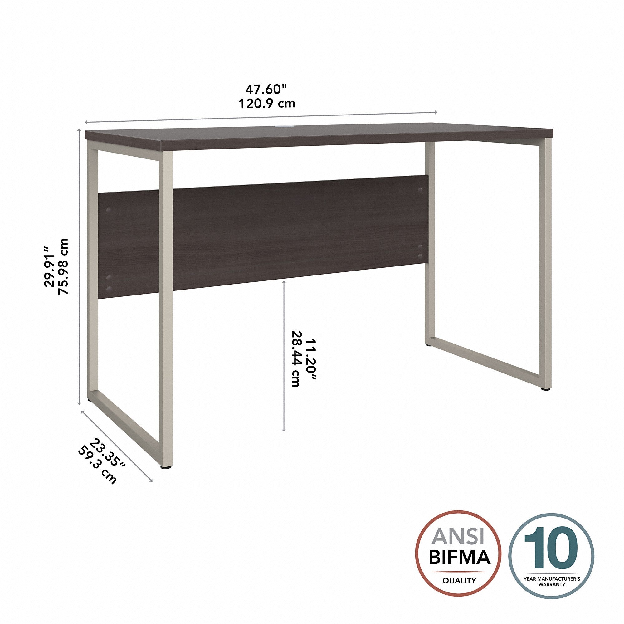 Bush Business Furniture Hybrid 48W x 24D Computer Table Desk with Metal Legs