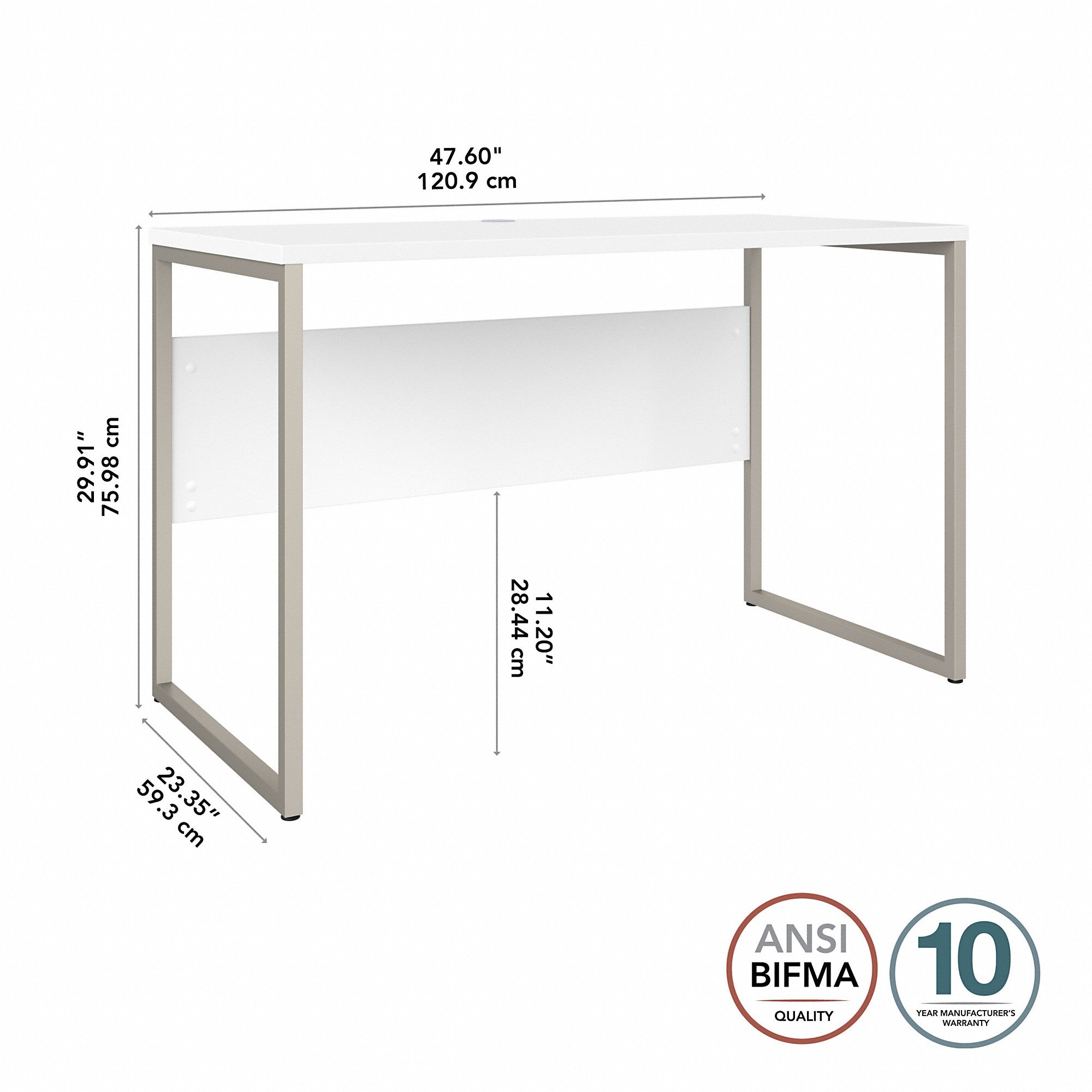 Bush Business Furniture Hybrid 48W x 24D Computer Table Desk with Metal Legs