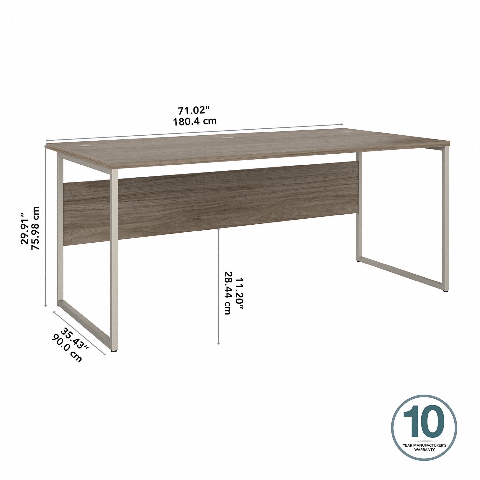 Bush Business Furniture Hybrid 72W x 36D Computer Table Desk with Metal Legs