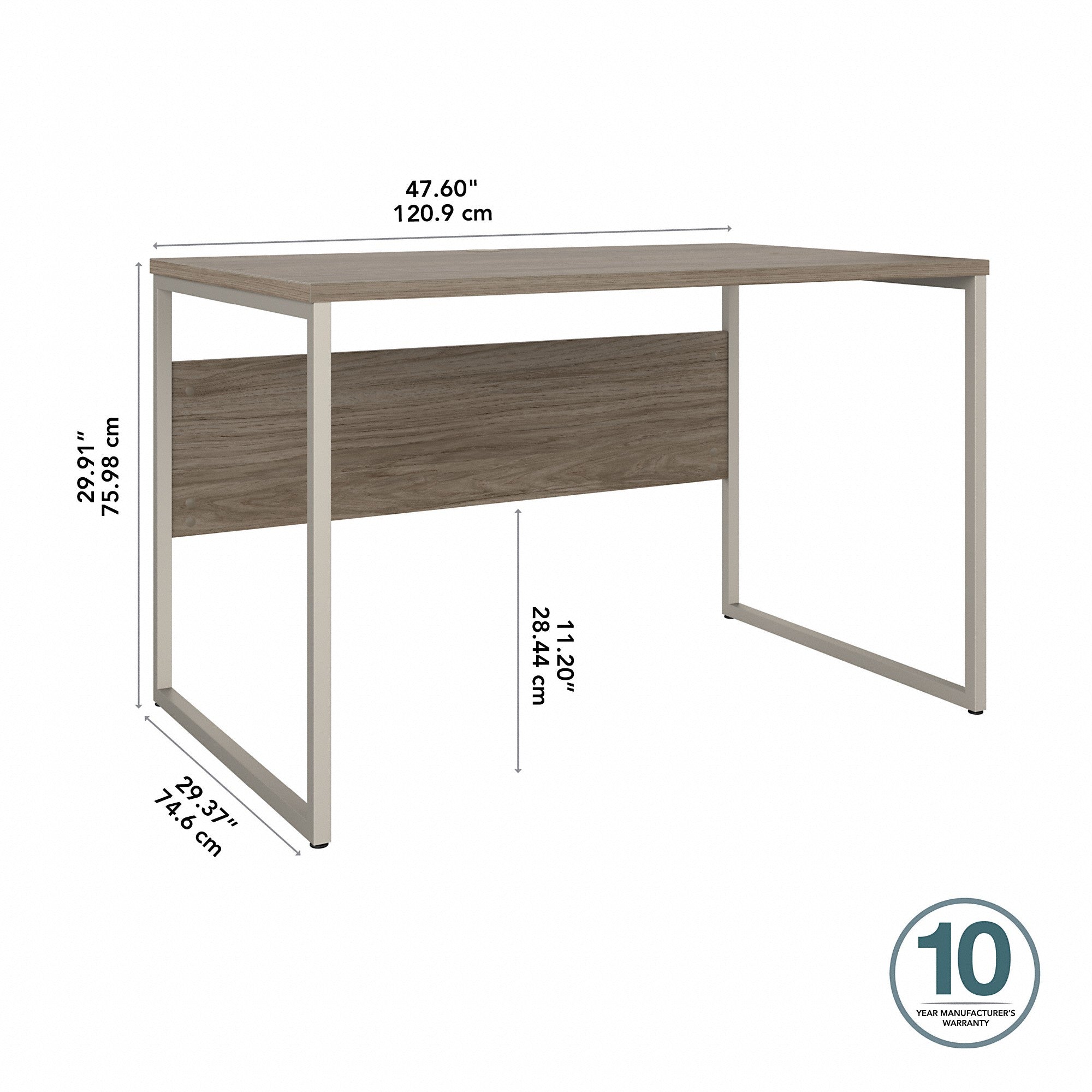 Bush Business Furniture Hybrid 48W x 30D Computer Table Desk with Metal Legs