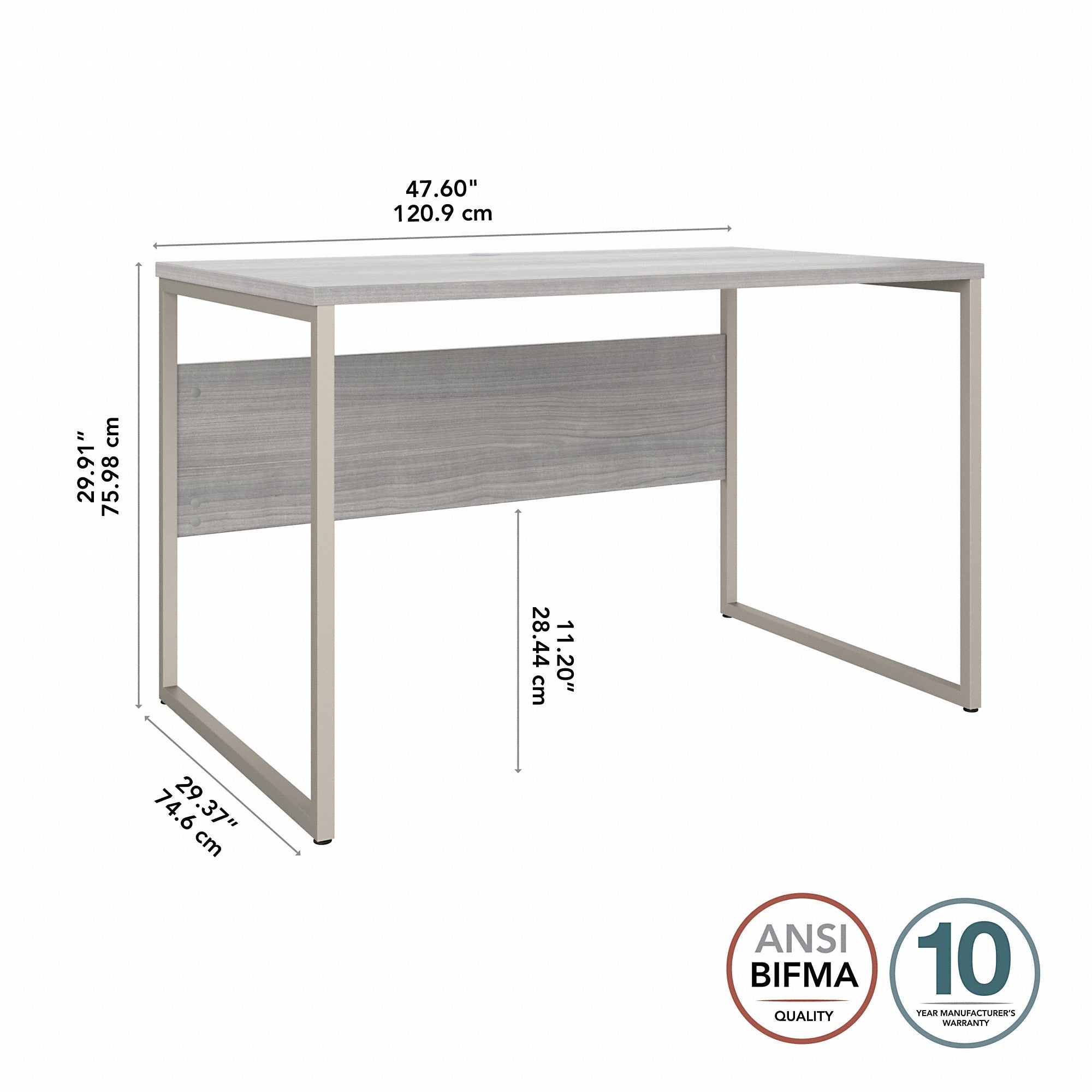 Bush Business Furniture Hybrid 48W x 30D Computer Table Desk with Metal Legs