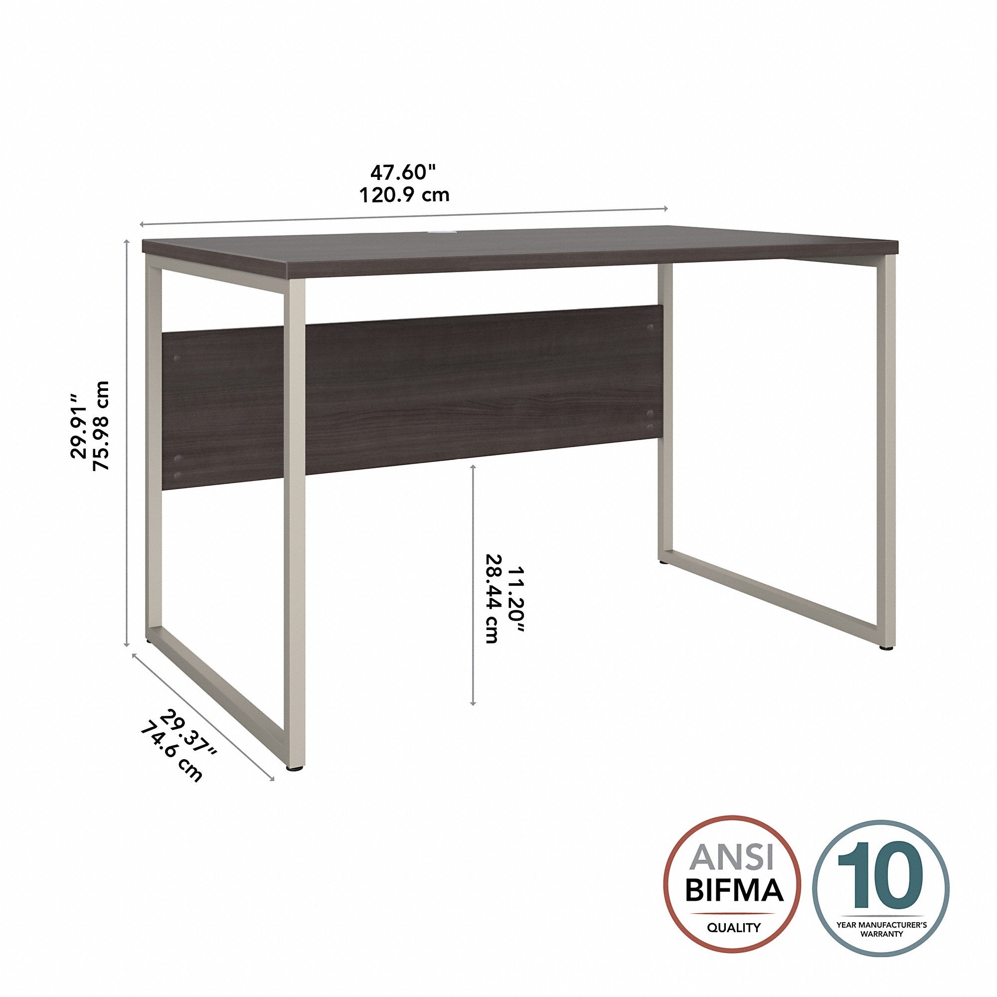 Bush Business Furniture Hybrid 48W x 30D Computer Table Desk with Metal Legs