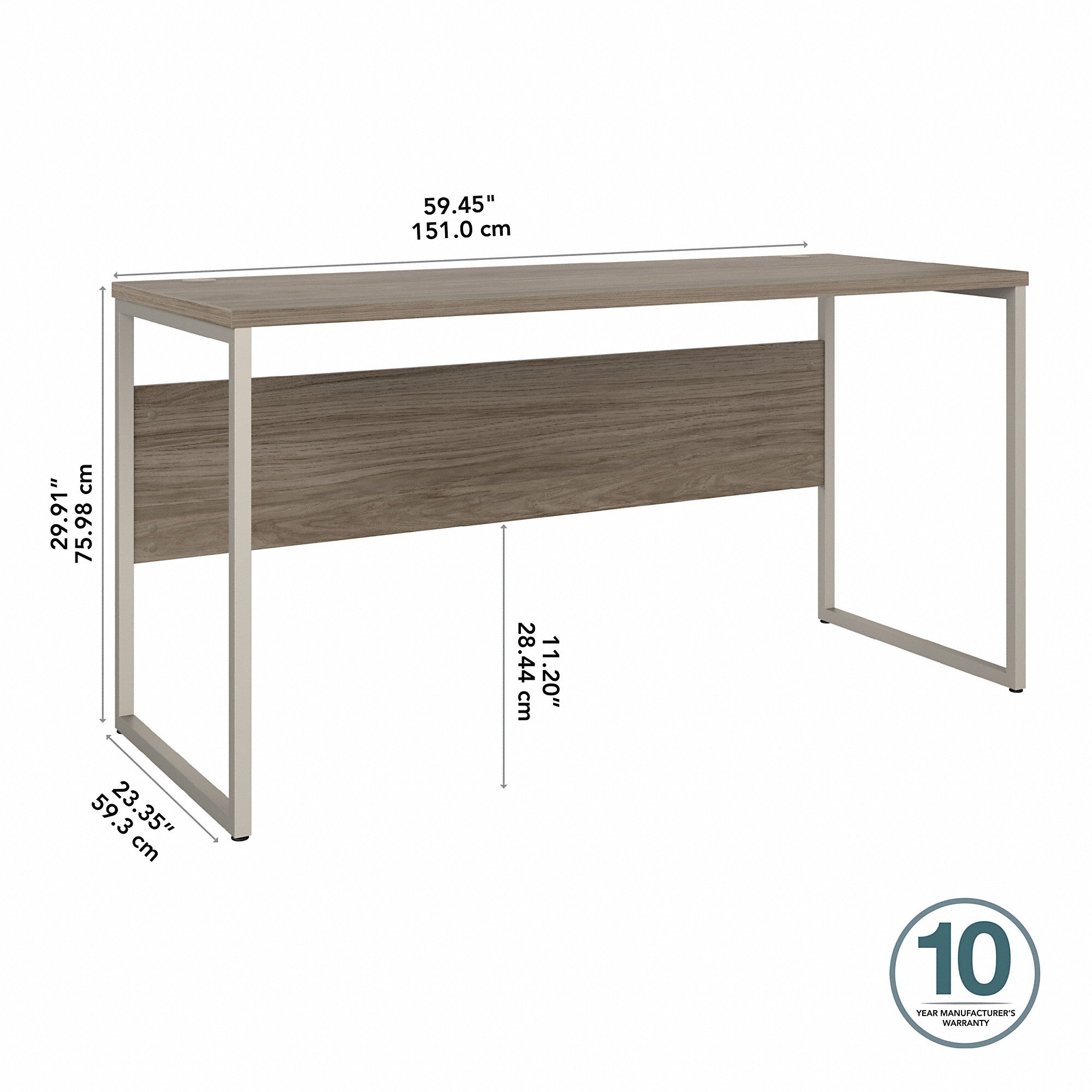 Bush Business Furniture Hybrid 60W x 24D Computer Table Desk with Metal Legs