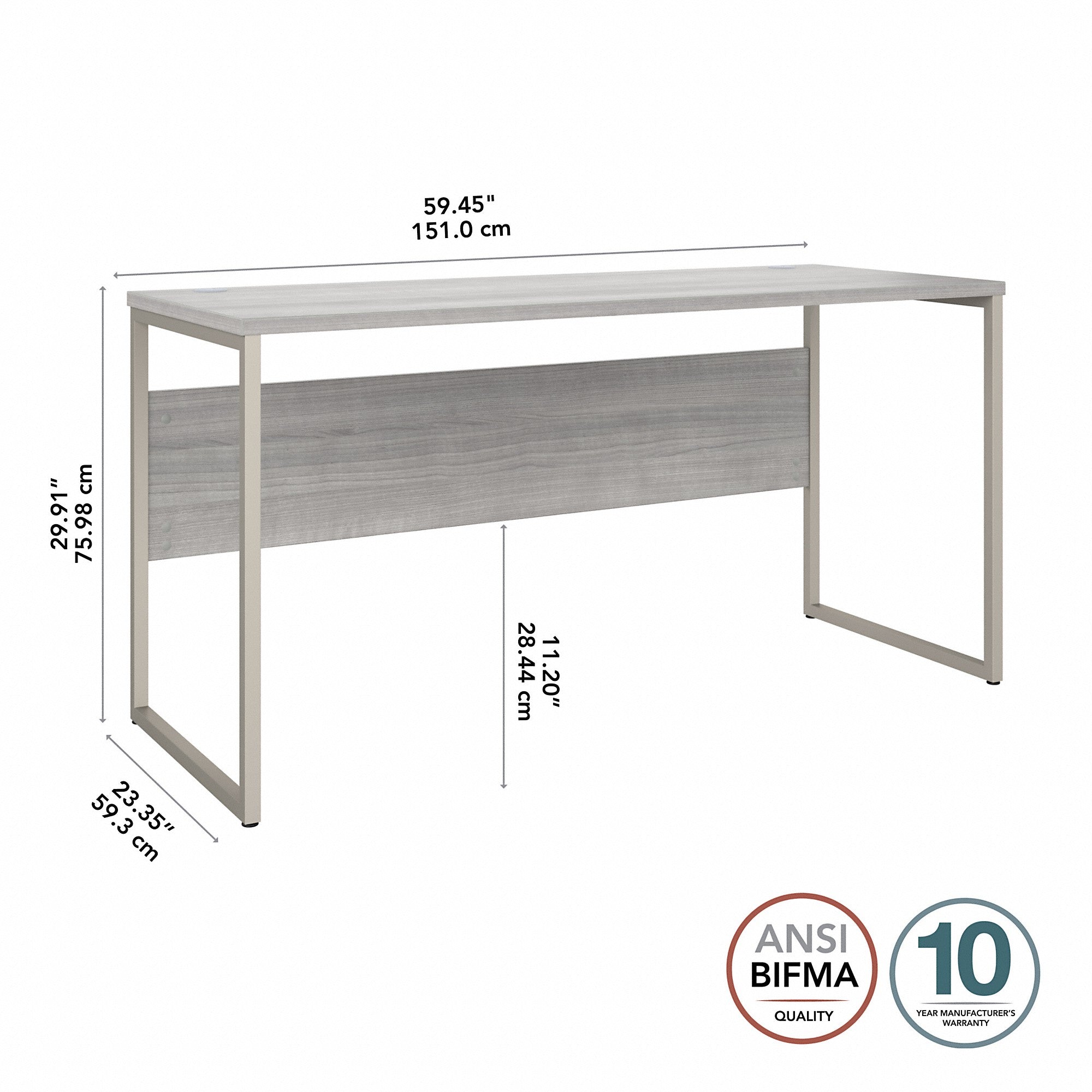 Bush Business Furniture Hybrid 60W x 24D Computer Table Desk with Metal Legs