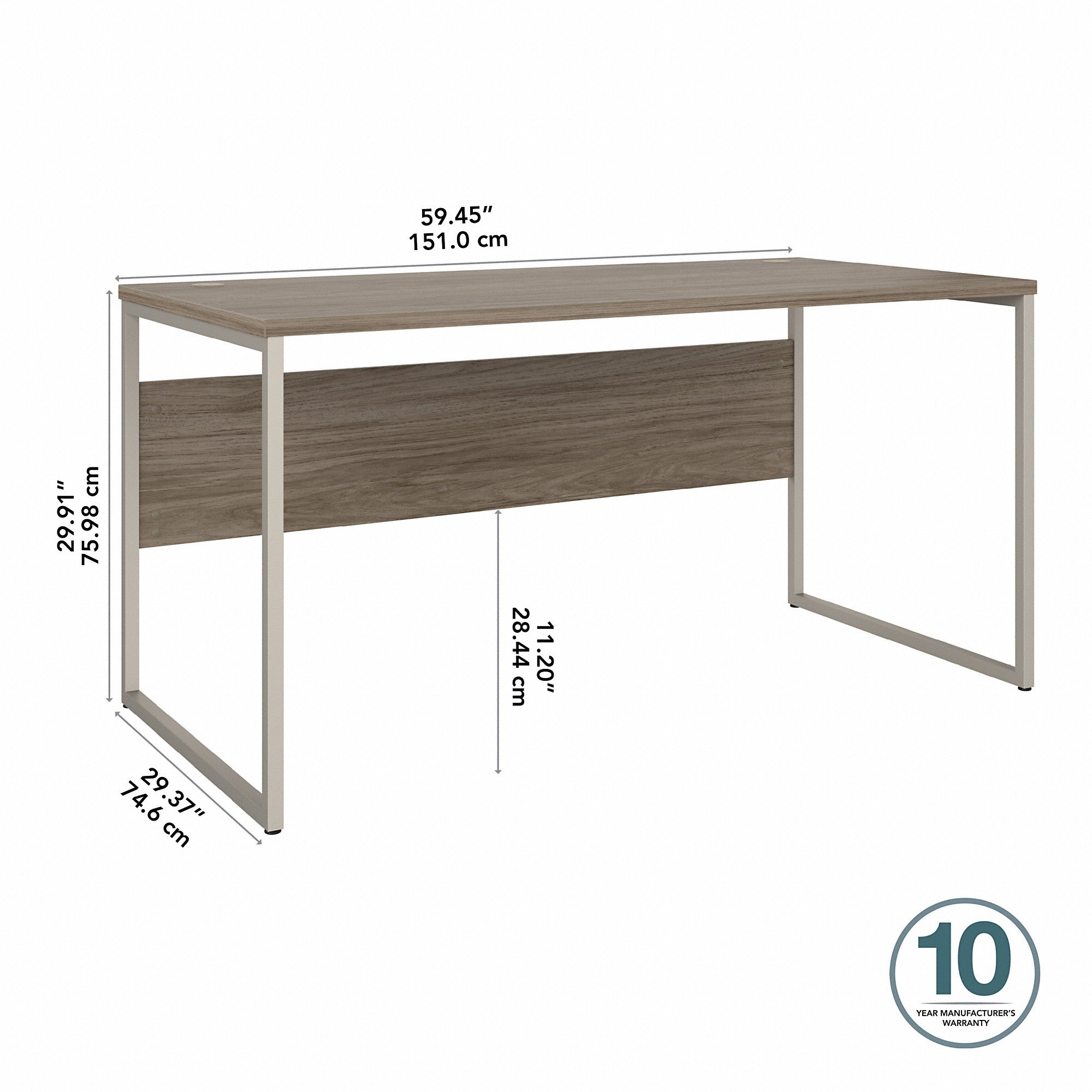 Bush Business Furniture Hybrid 60W x 30D Computer Table Desk with Metal Legs