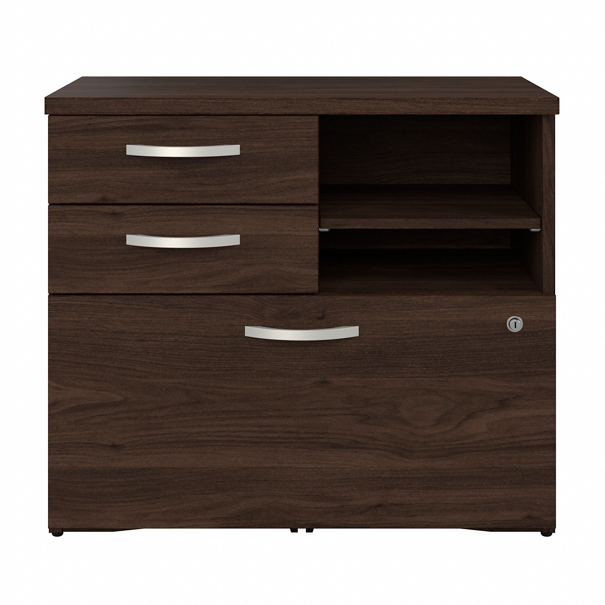 Bush Business Furniture Hybrid Office Storage Cabinet with Drawers and Shelves