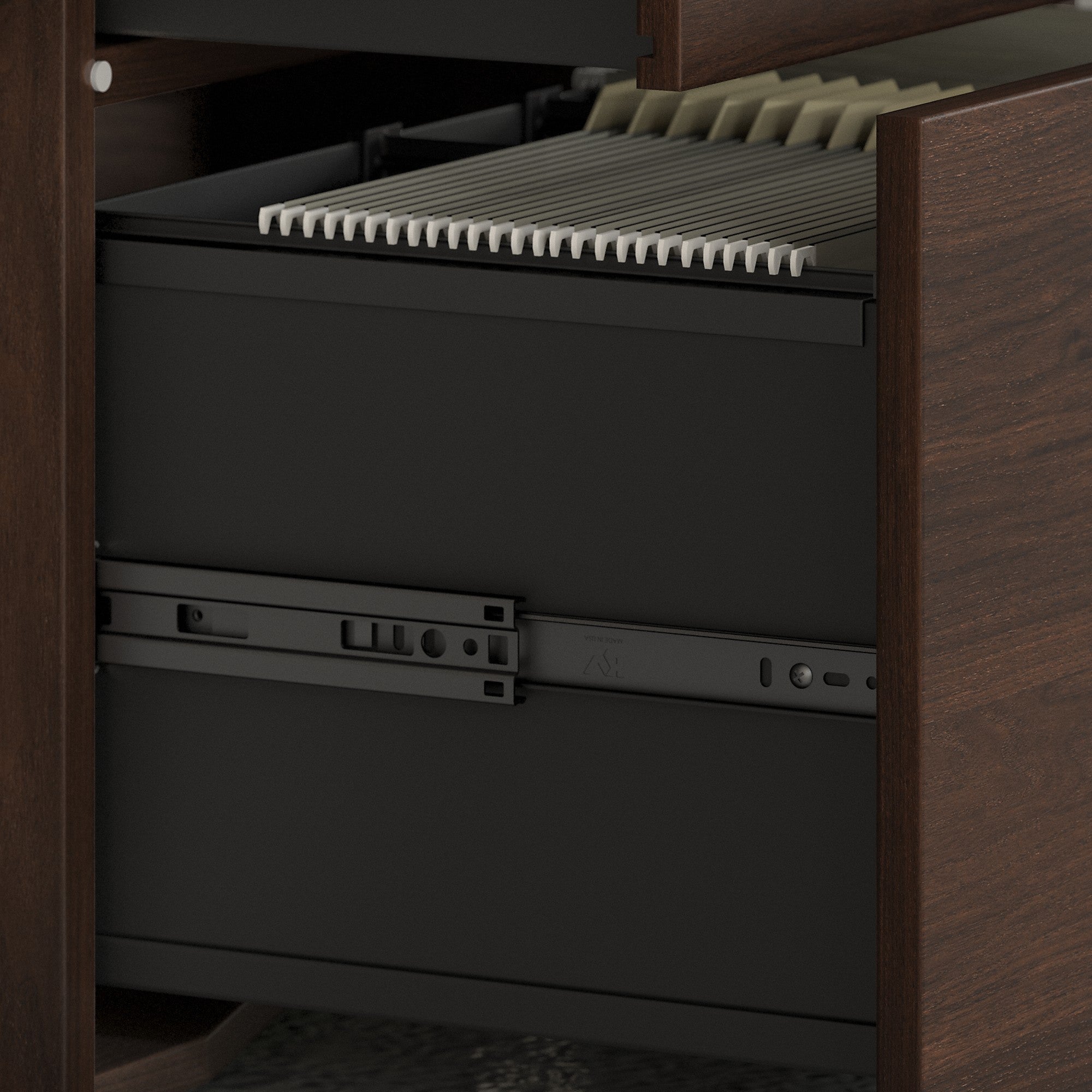 Bush Business Furniture Hybrid Office Storage Cabinet with Drawers and Shelves