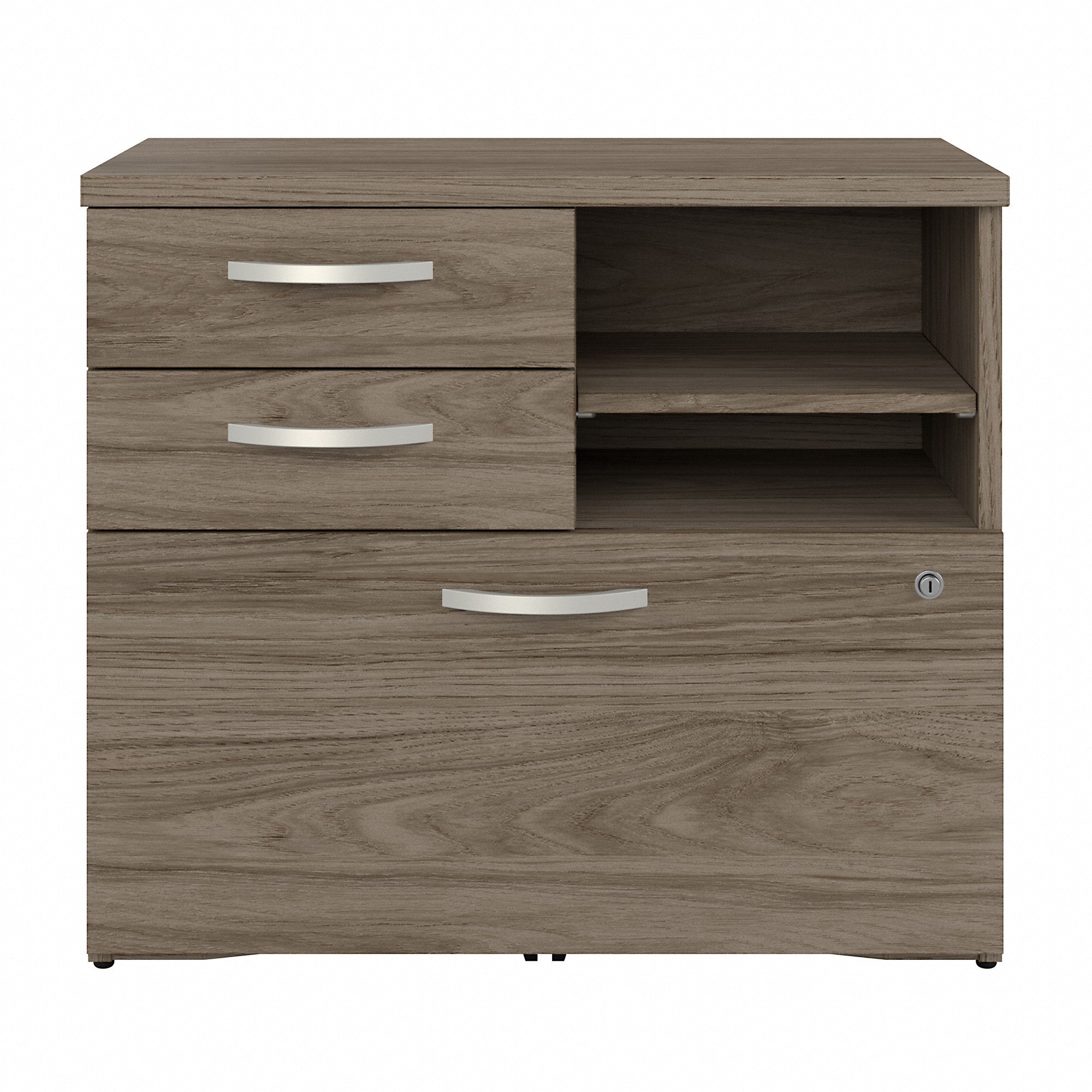 Bush Business Furniture Hybrid Office Storage Cabinet with Drawers and Shelves