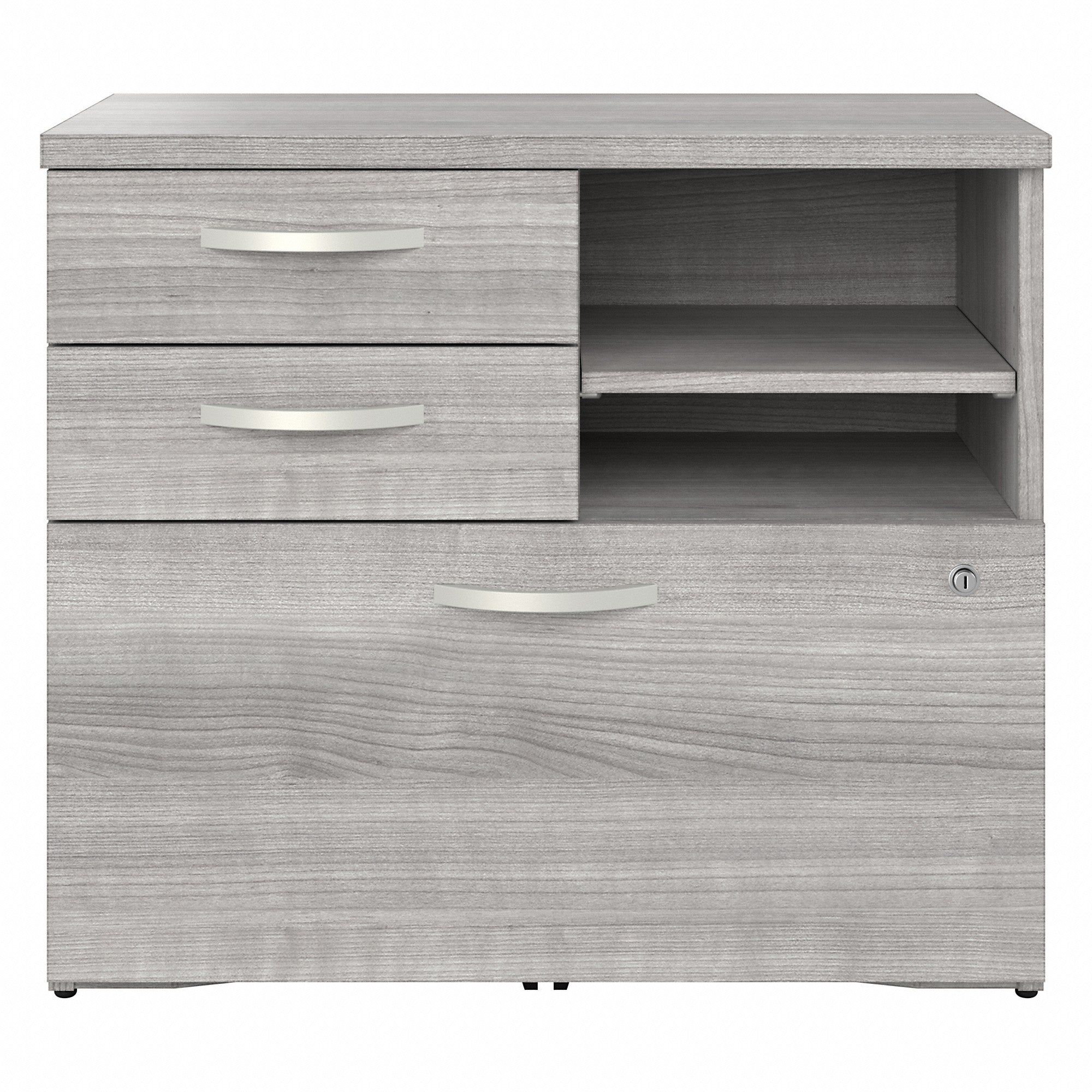 Bush Business Furniture Hybrid Office Storage Cabinet with Drawers and Shelves