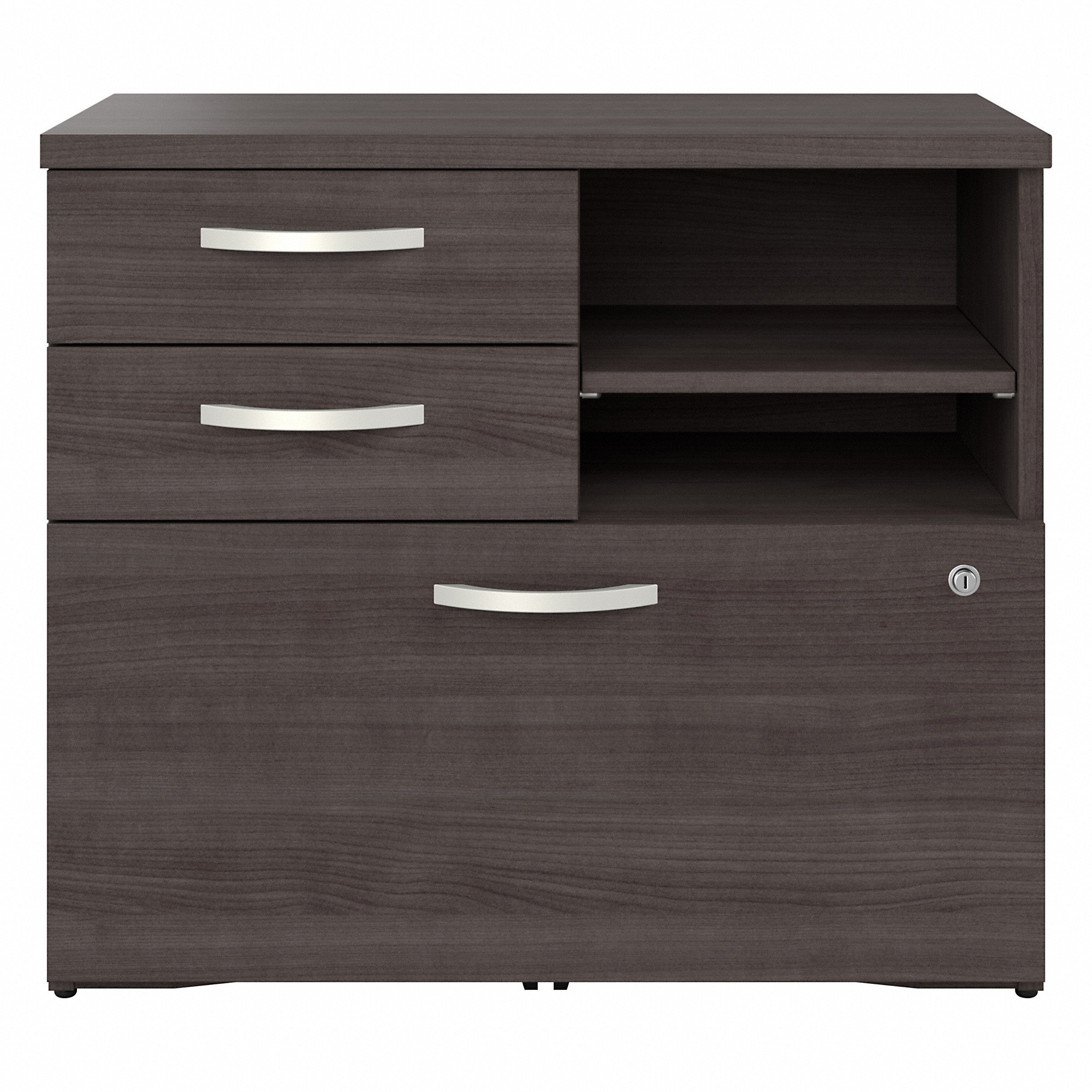 Bush Business Furniture Hybrid Office Storage Cabinet with Drawers and Shelves