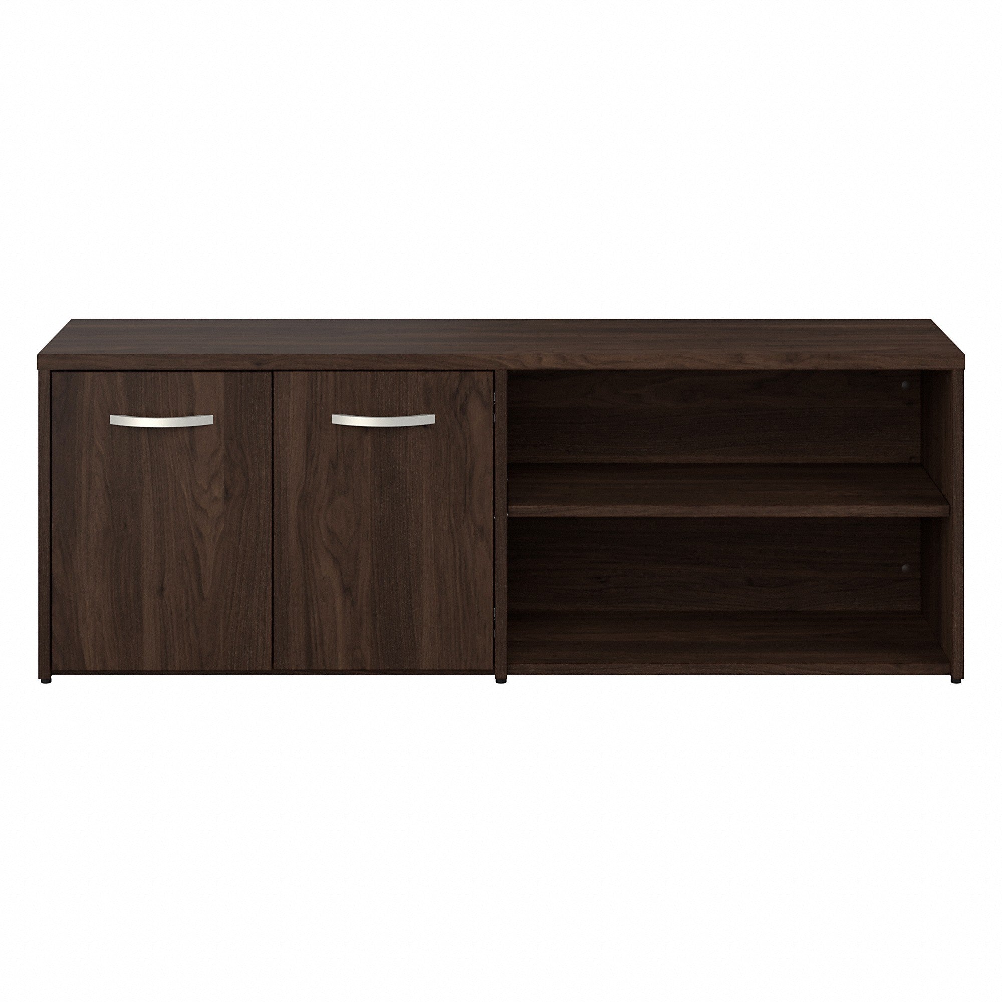 Bush Business Furniture Hybrid Low Storage Cabinet with Doors and Shelves