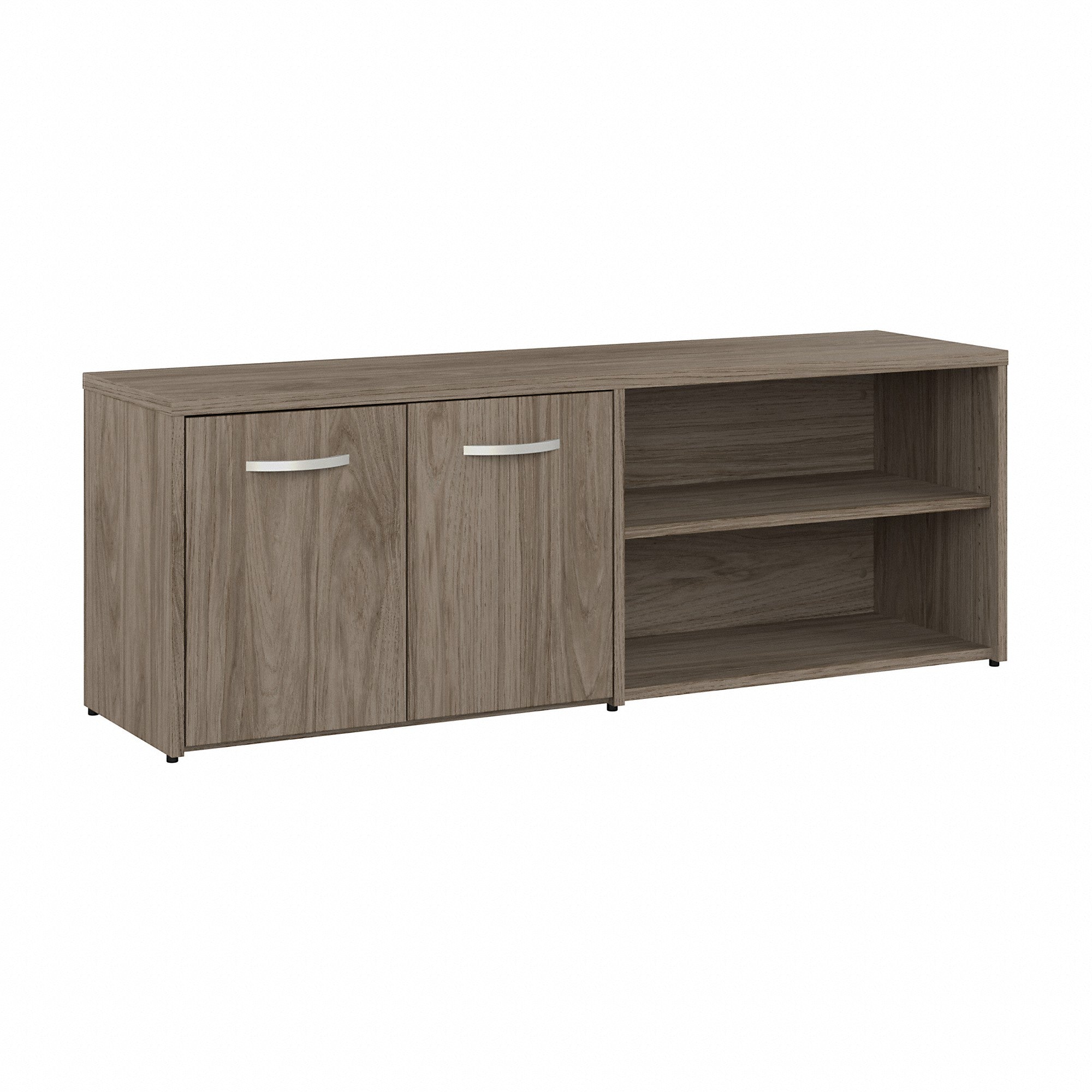 Bush Business Furniture Hybrid Low Storage Cabinet with Doors and Shelves