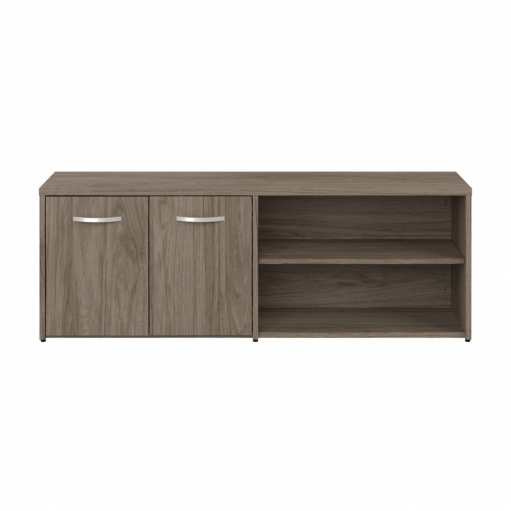 Bush Business Furniture Hybrid Low Storage Cabinet with Doors and Shelves