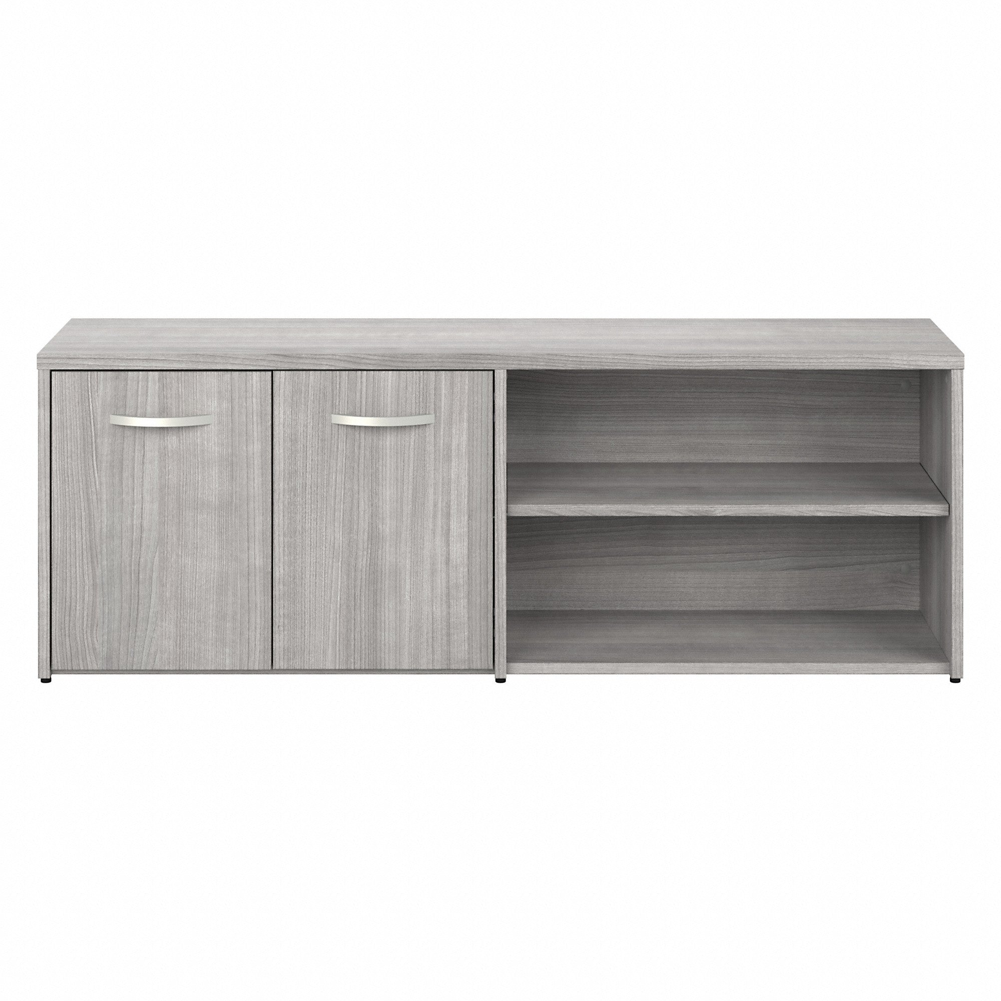 Bush Business Furniture Hybrid Low Storage Cabinet with Doors and Shelves