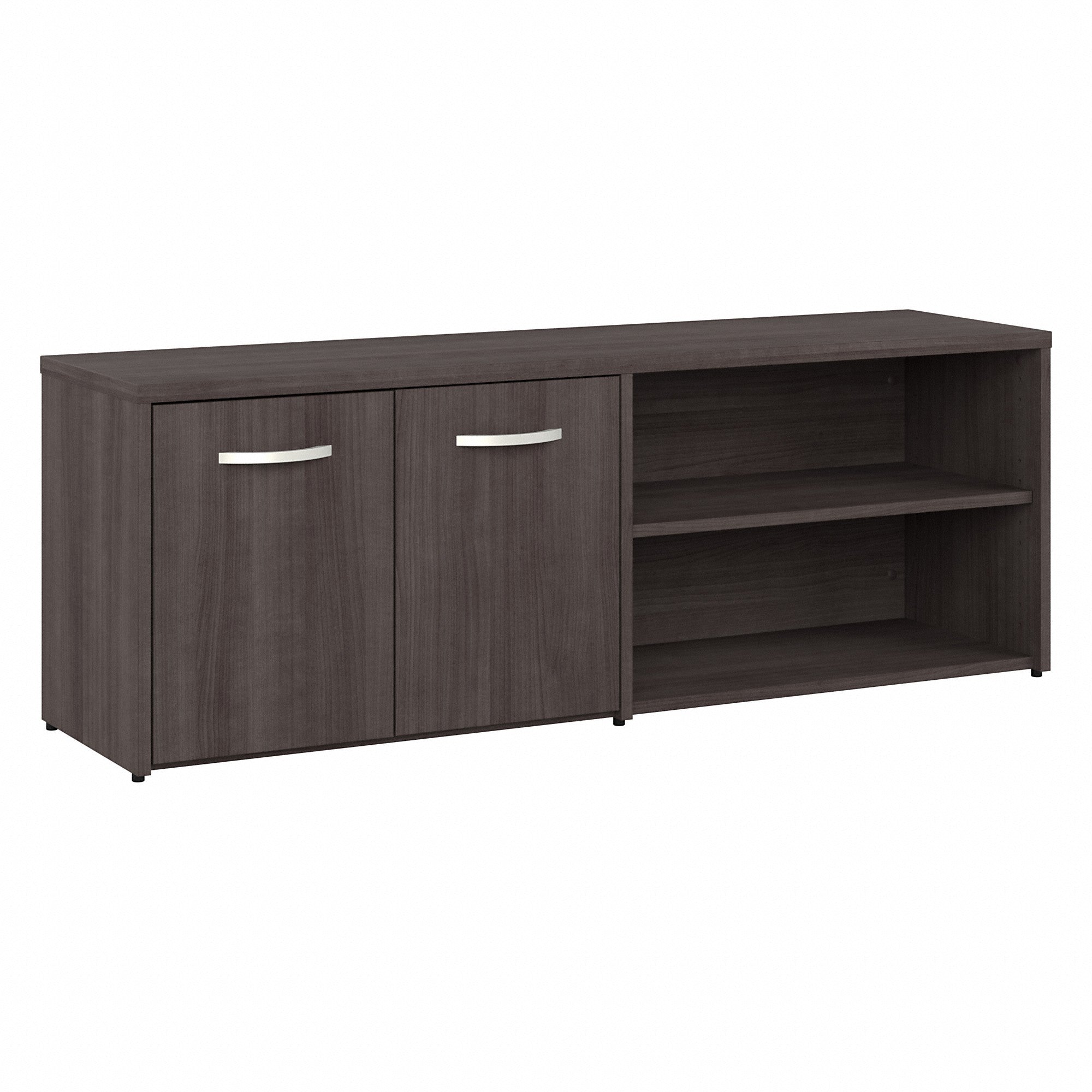 Bush Business Furniture Hybrid Low Storage Cabinet with Doors and Shelves