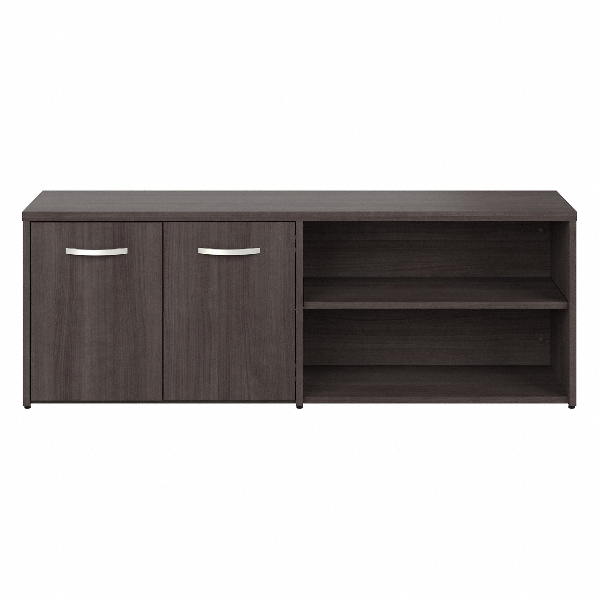 Bush Business Furniture Hybrid Low Storage Cabinet with Doors and Shelves