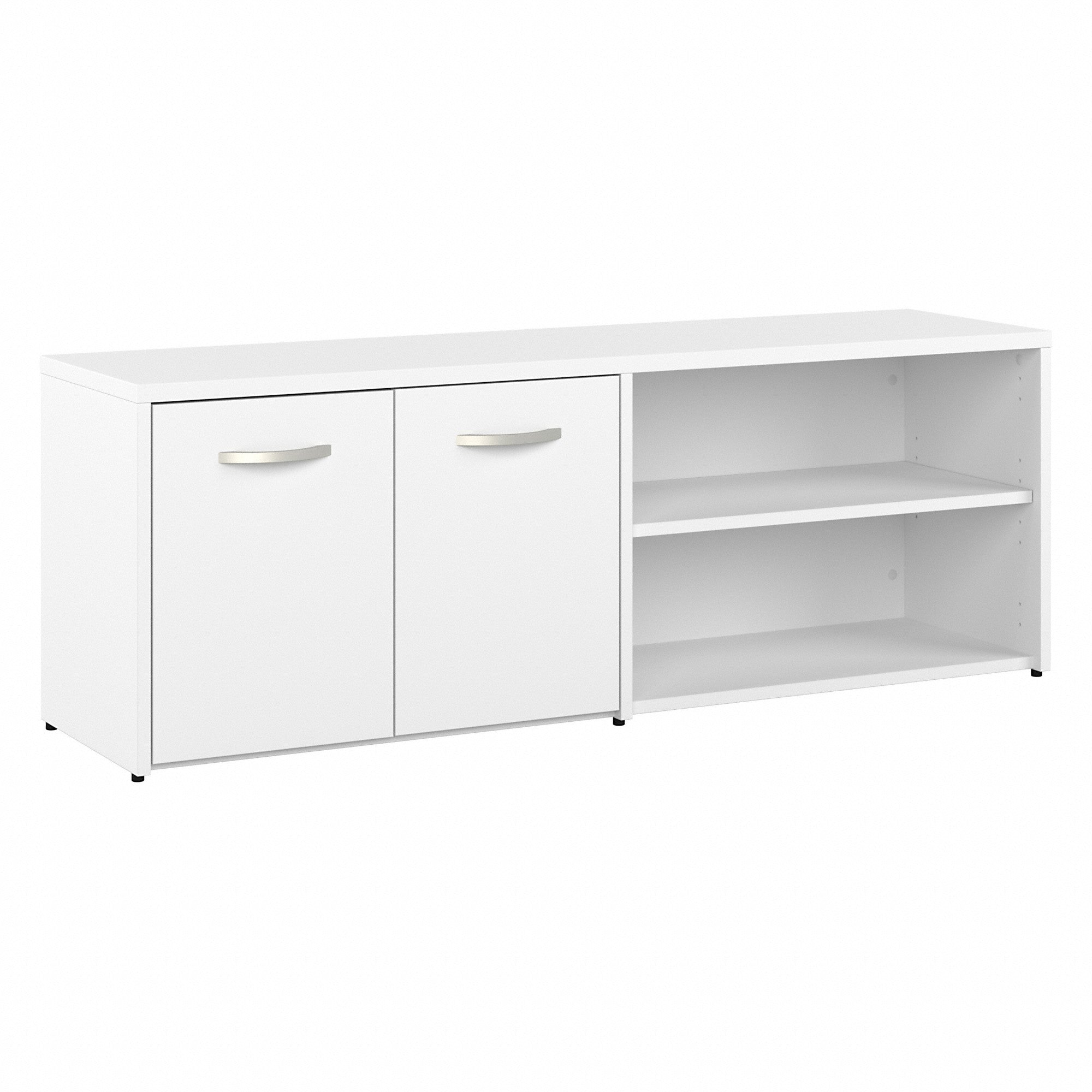 Bush Business Furniture Hybrid Low Storage Cabinet with Doors and Shelves