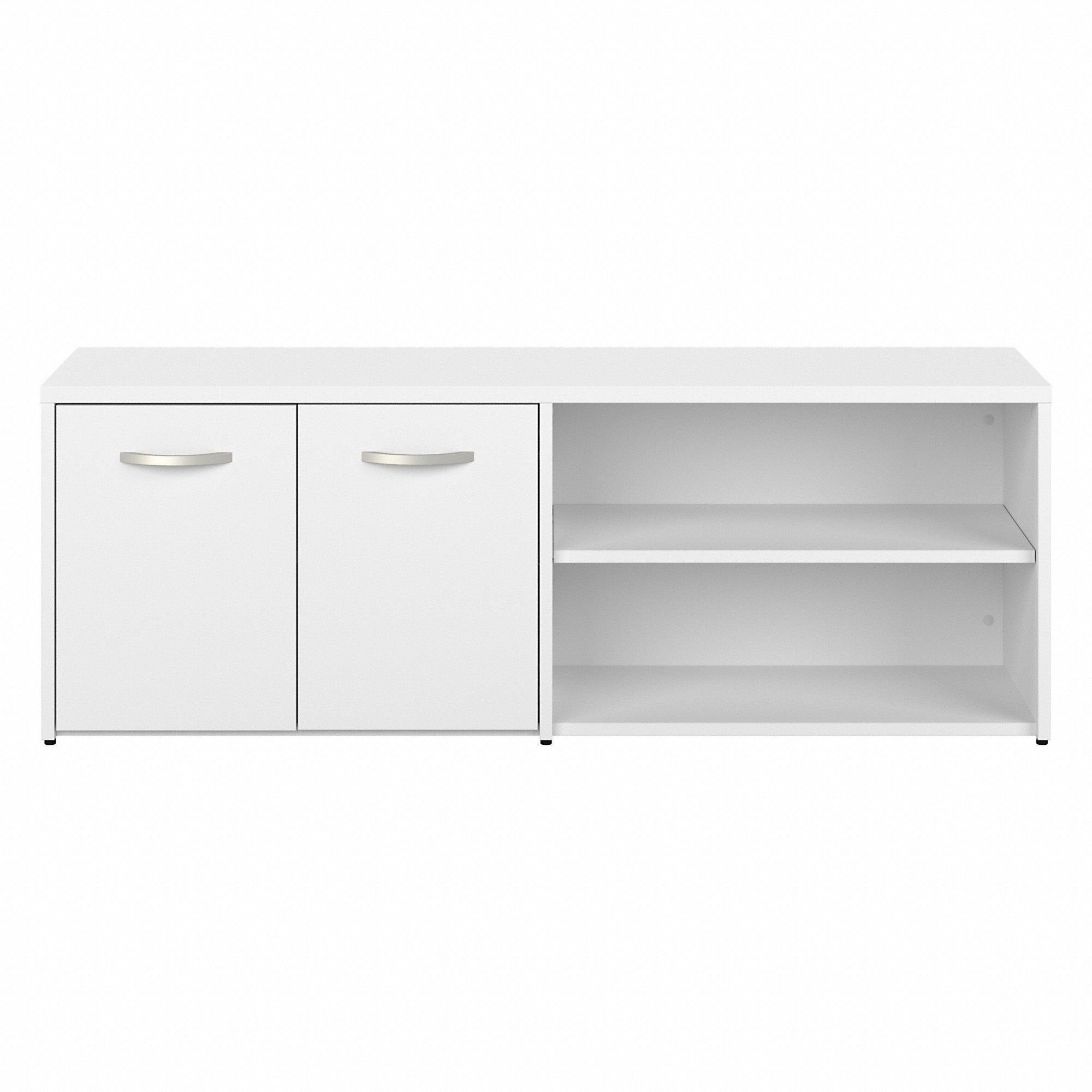 Bush Business Furniture Hybrid Low Storage Cabinet with Doors and Shelves