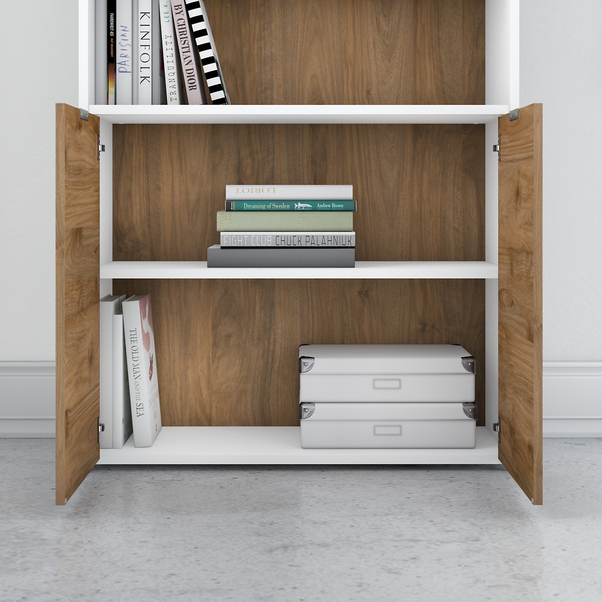 Bush Business Furniture Jamestown 5 Shelf Bookcase with Doors