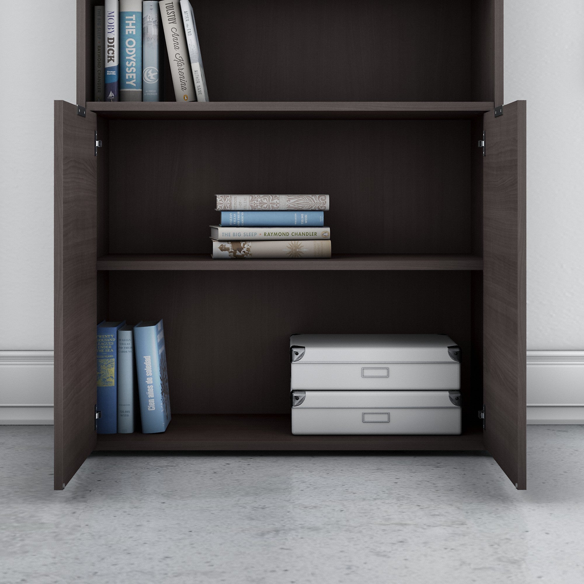 Bush Business Furniture Jamestown 5 Shelf Bookcase with Doors