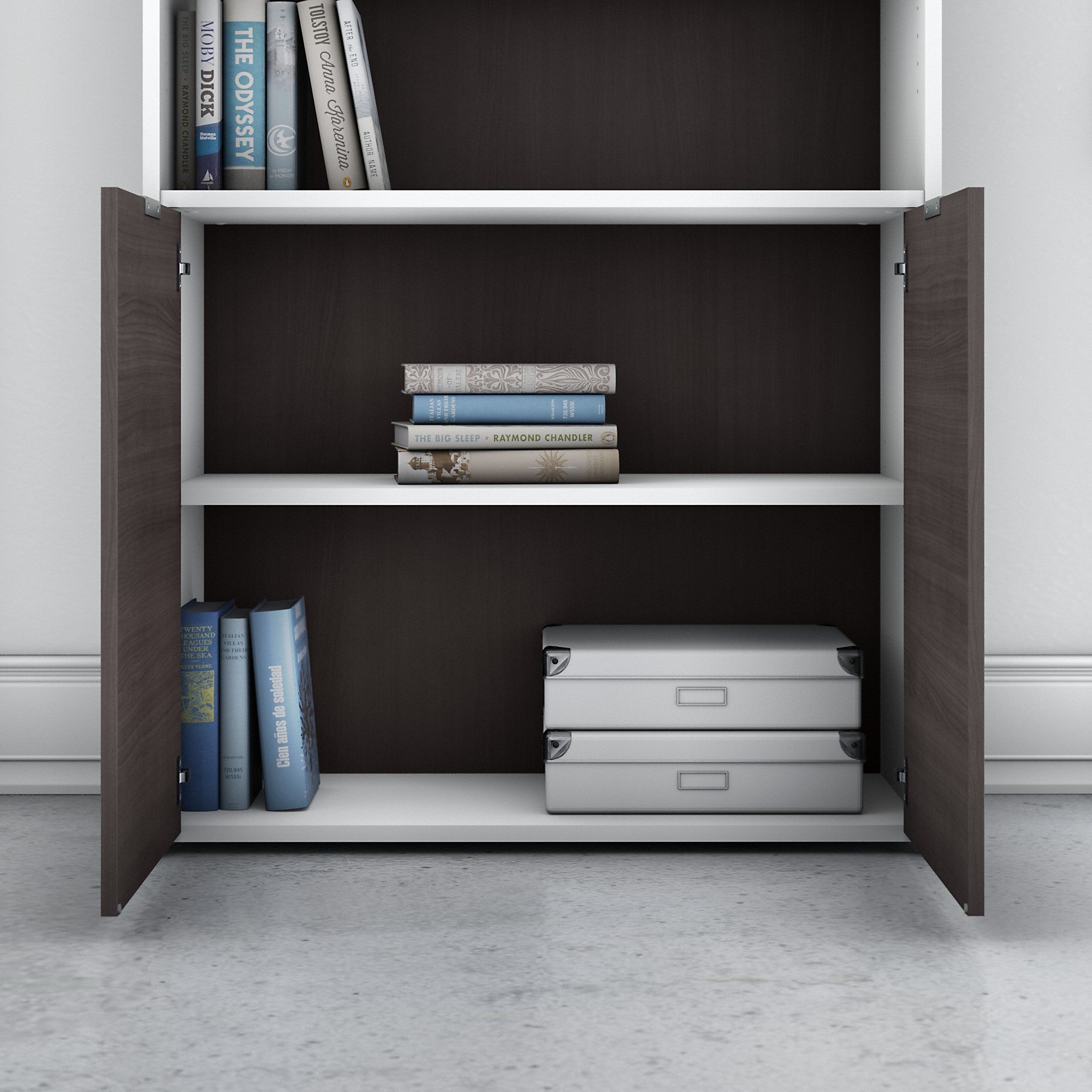 Bush Business Furniture Jamestown 5 Shelf Bookcase with Doors