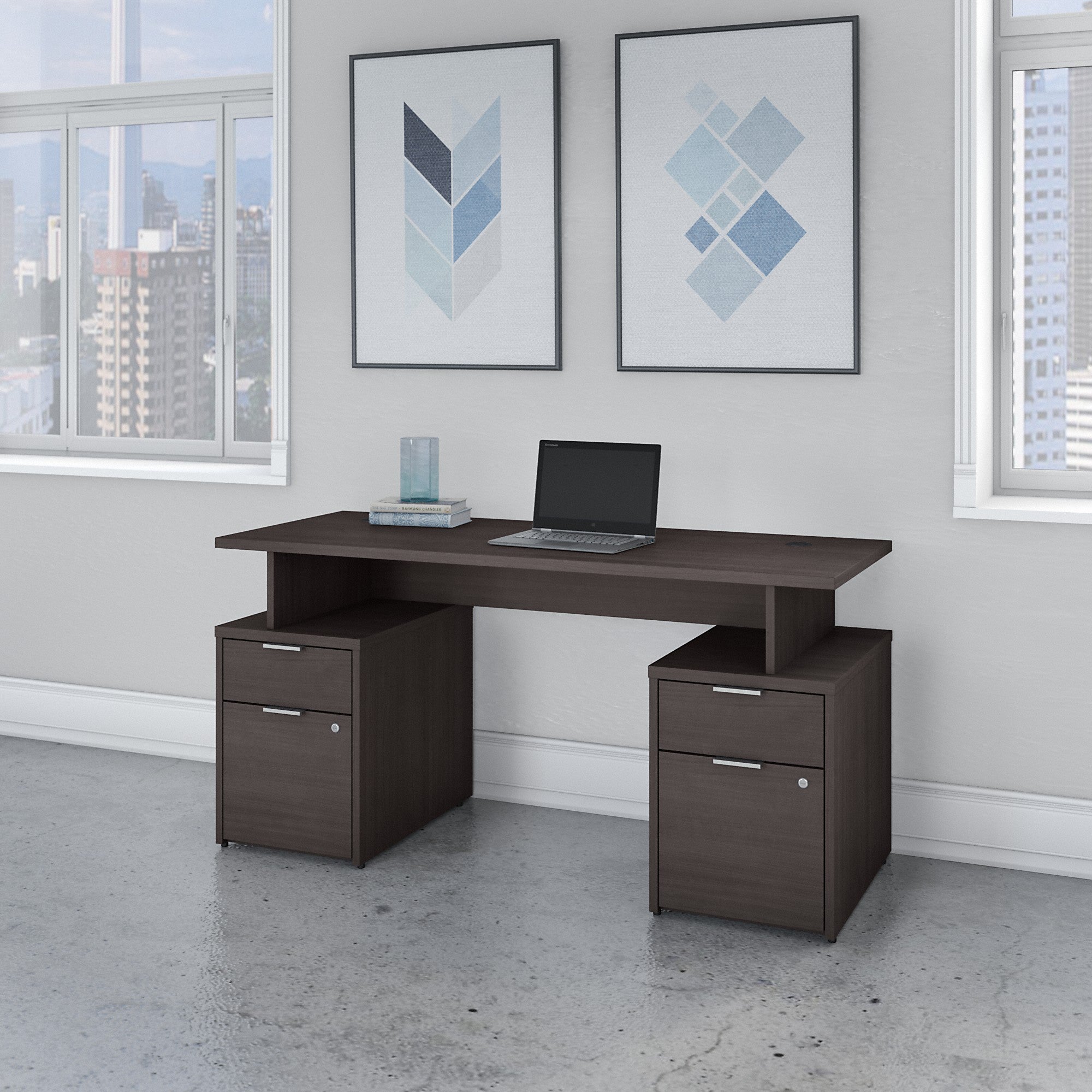 Bush Business Furniture Jamestown 60W Desk with 4 Drawers