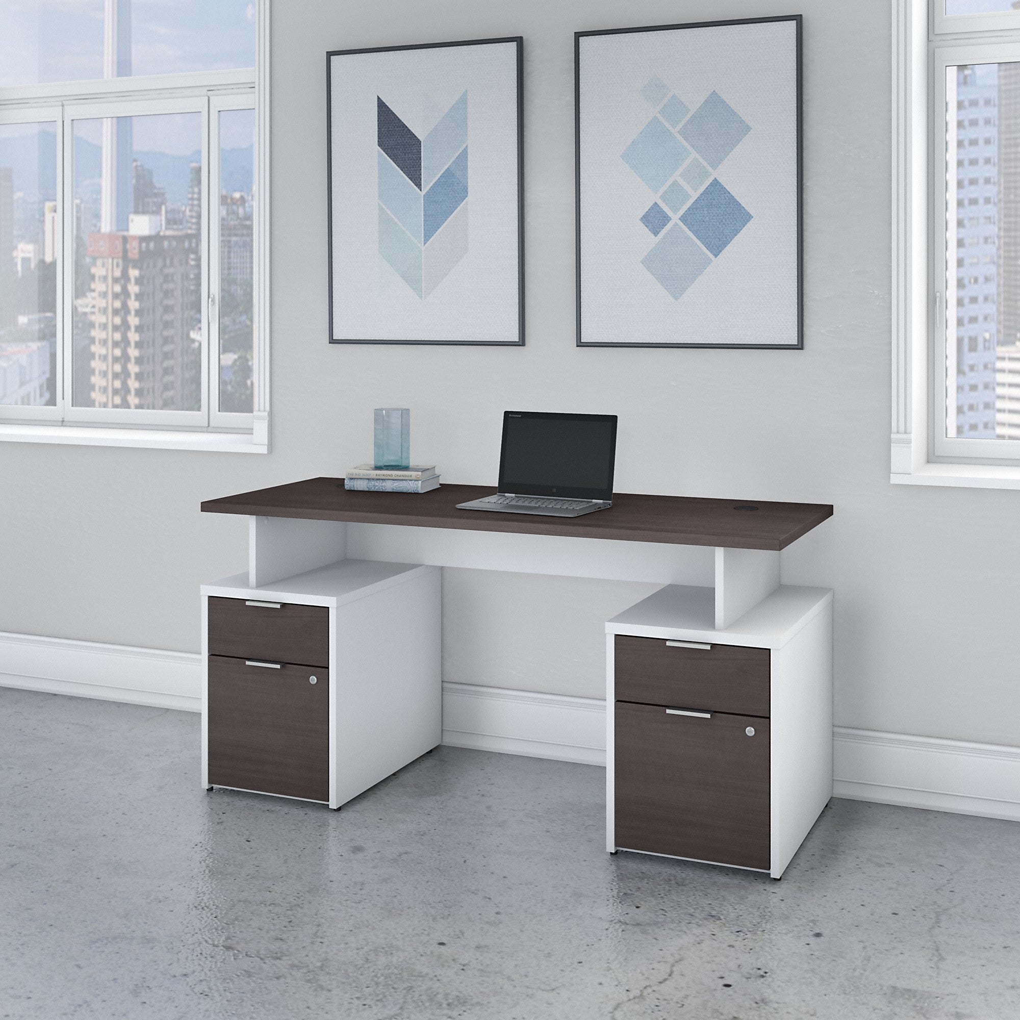 Bush Business Furniture Jamestown 60W Desk with 4 Drawers