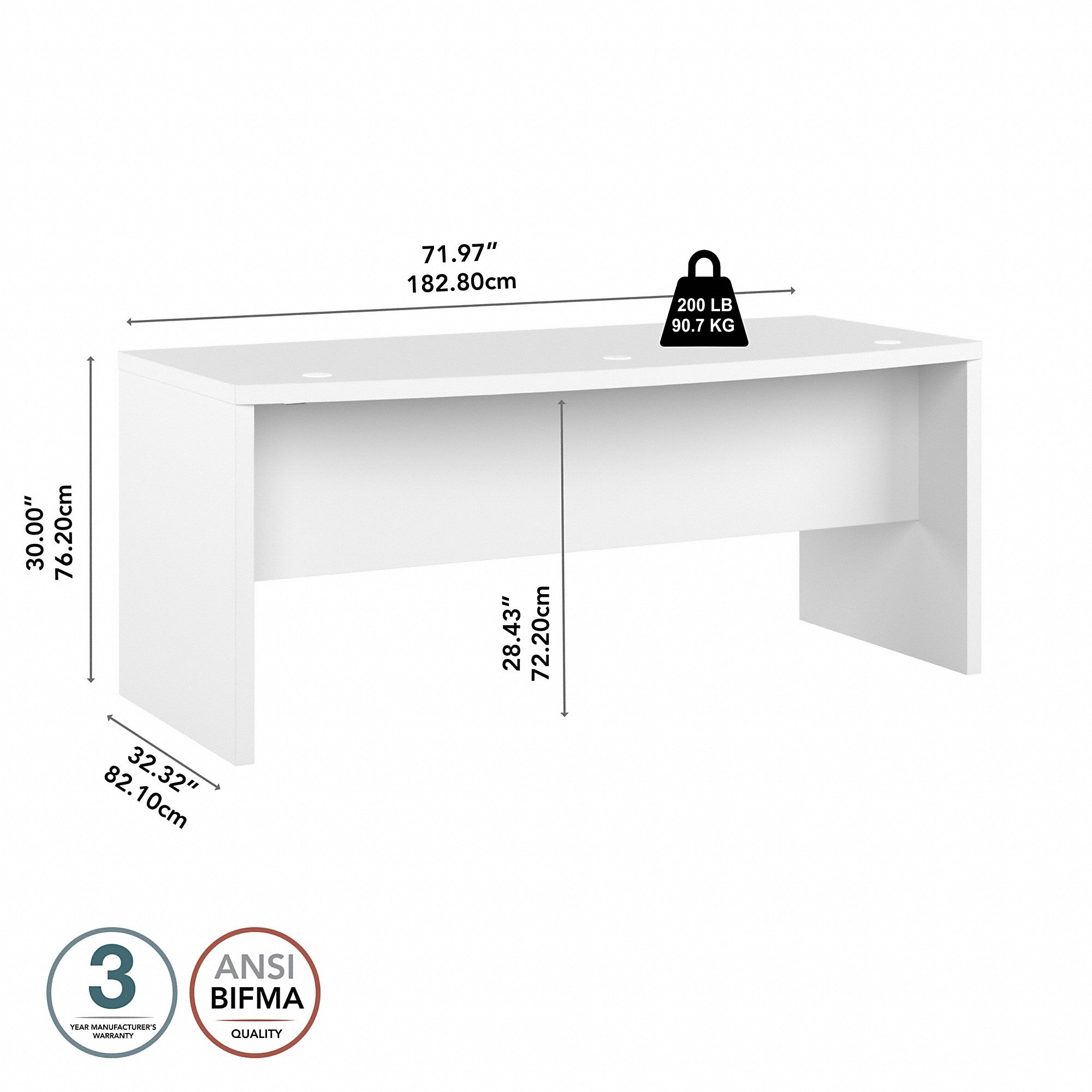 Office by kathy ireland® Echo 72W Bow Front Desk