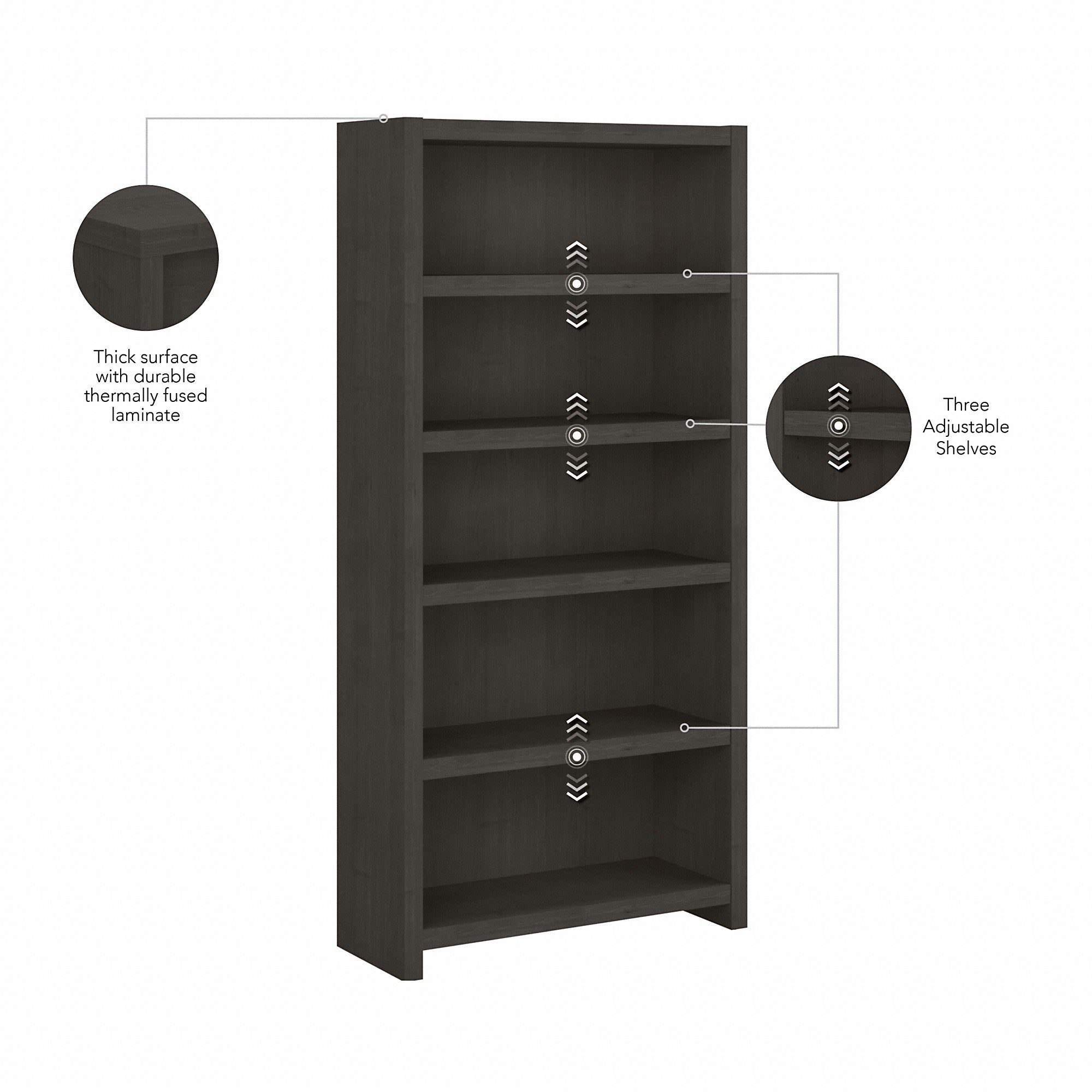 Office by kathy ireland® Echo 5 Shelf Bookcase