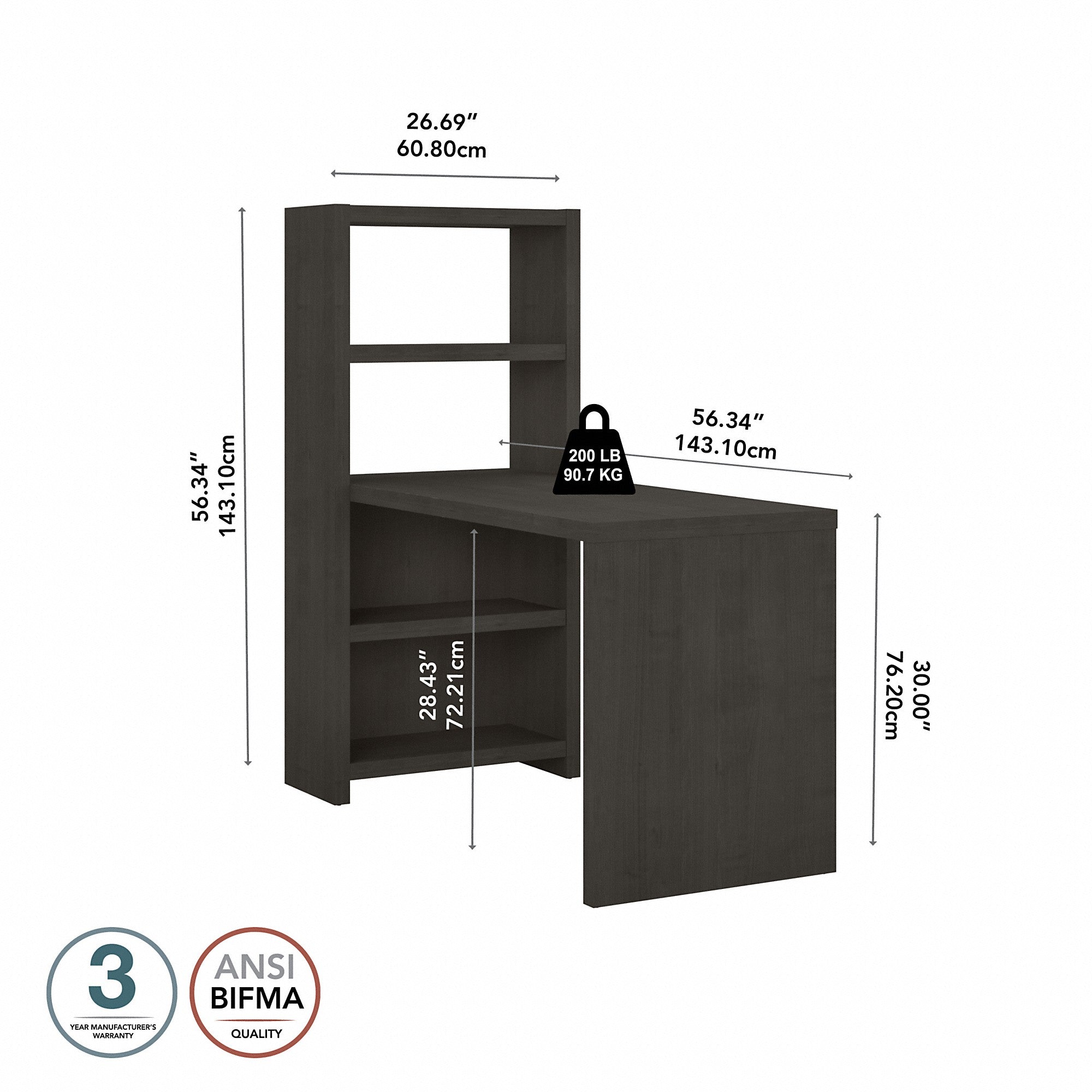 Office by kathy ireland® Echo 56W Bookcase Desk