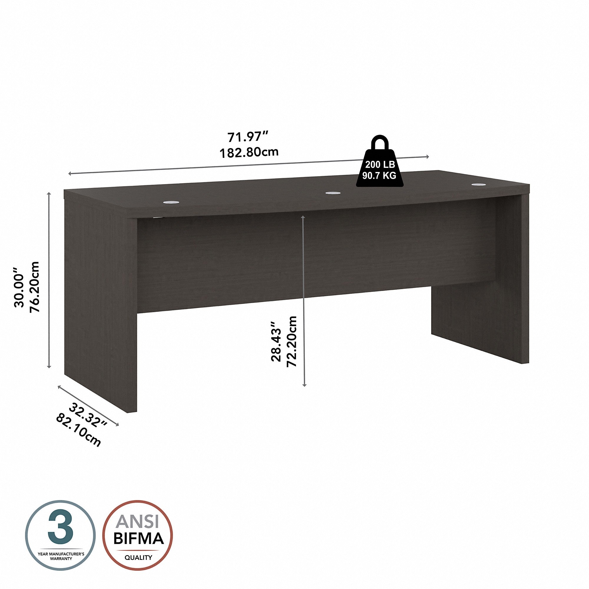 Office by kathy ireland® Echo 72W Bow Front Desk