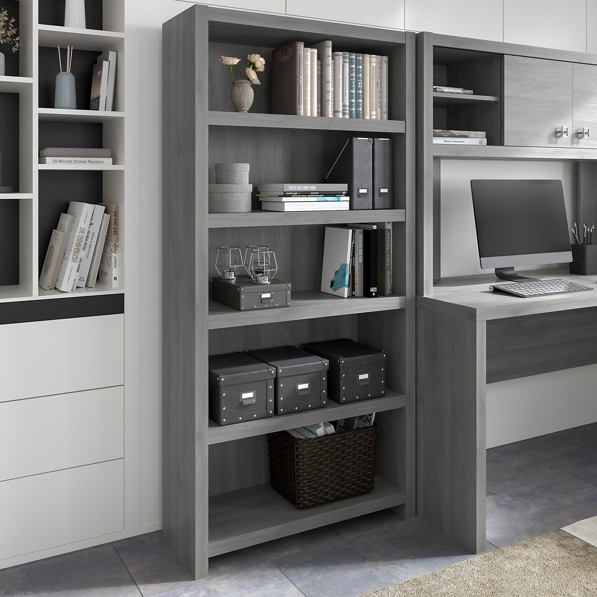 Office by kathy ireland® Echo 5 Shelf Bookcase