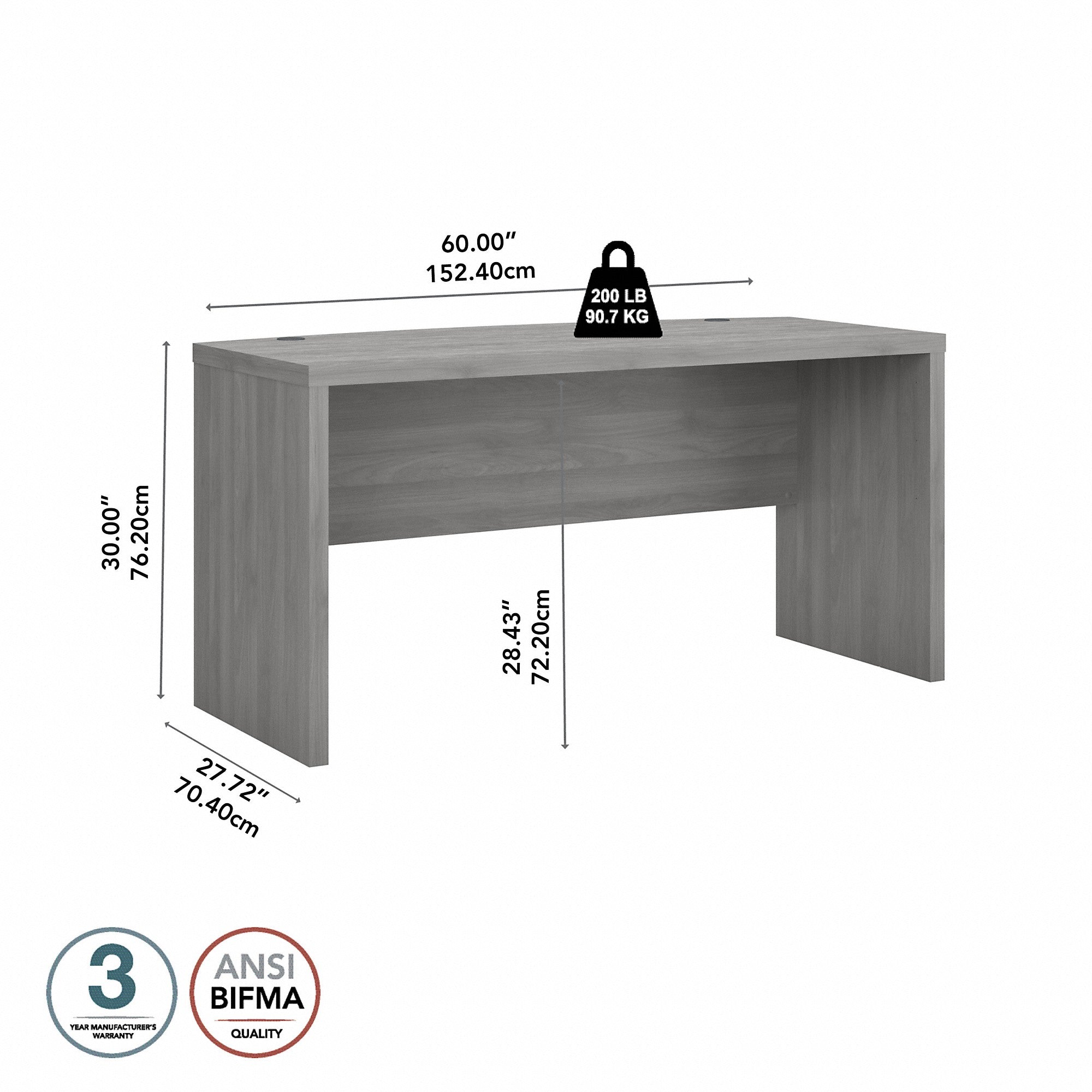 Office by kathy ireland® Echo 60W Bow Front Desk