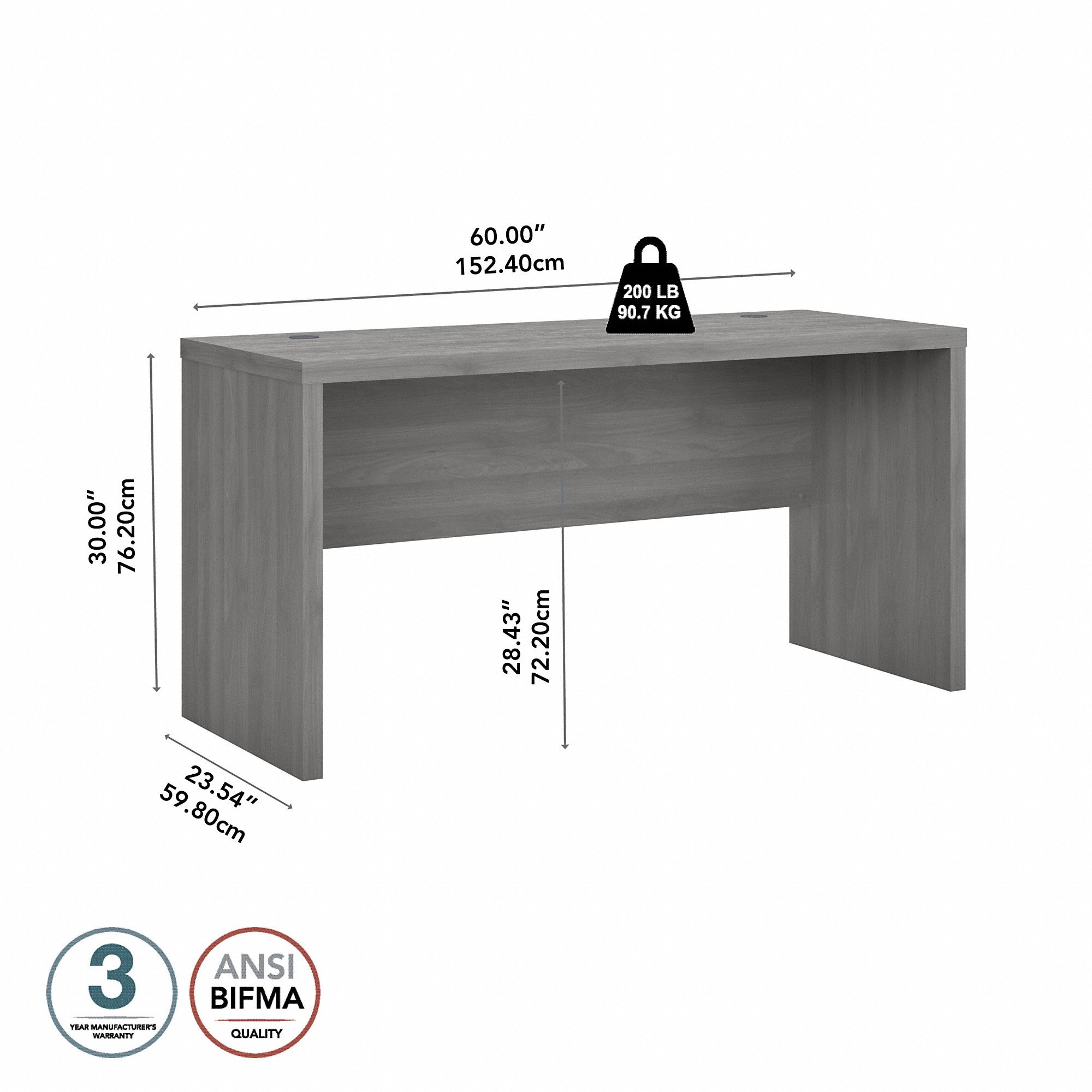 Office by kathy ireland® Echo 60W Credenza Desk