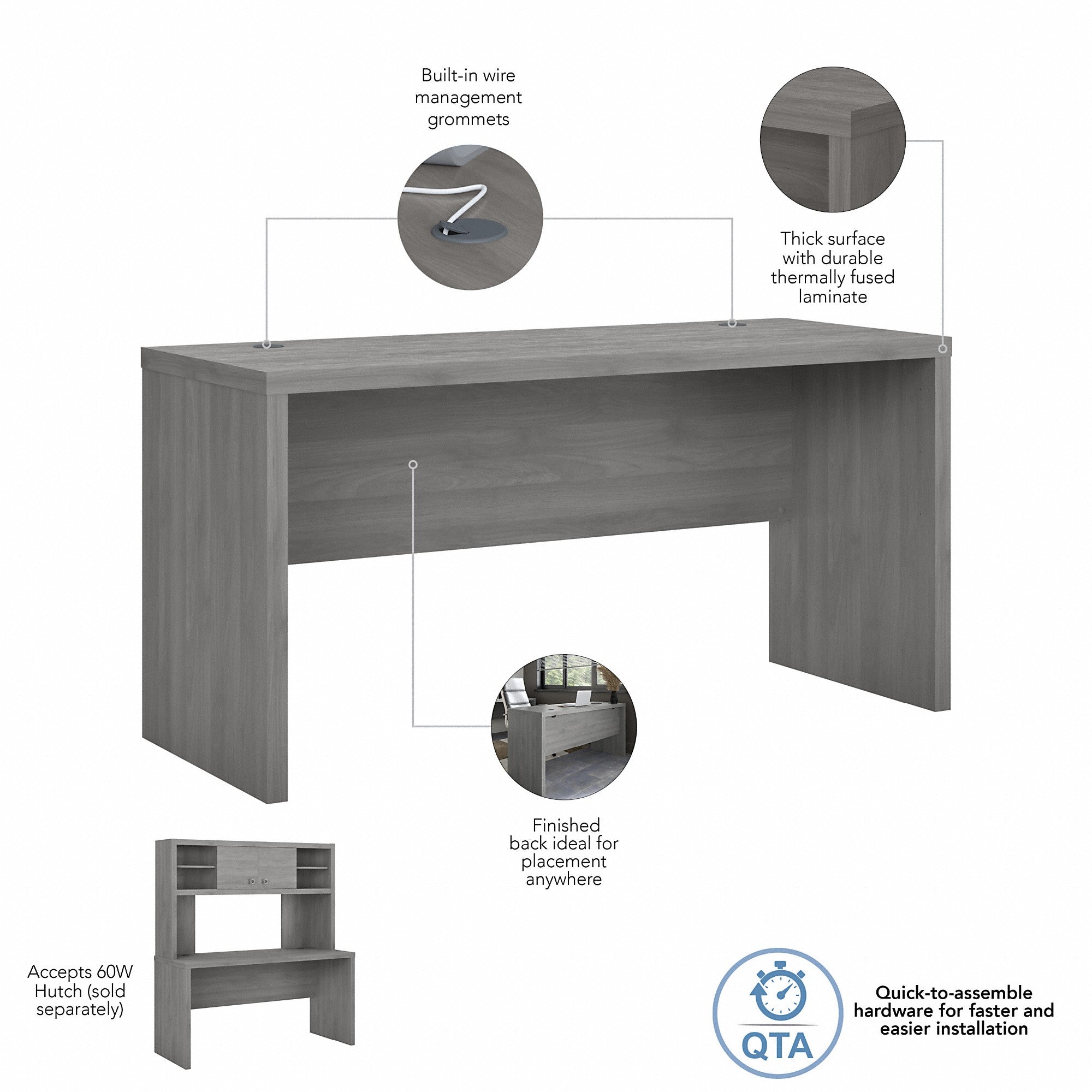 Office by kathy ireland® Echo 60W Credenza Desk