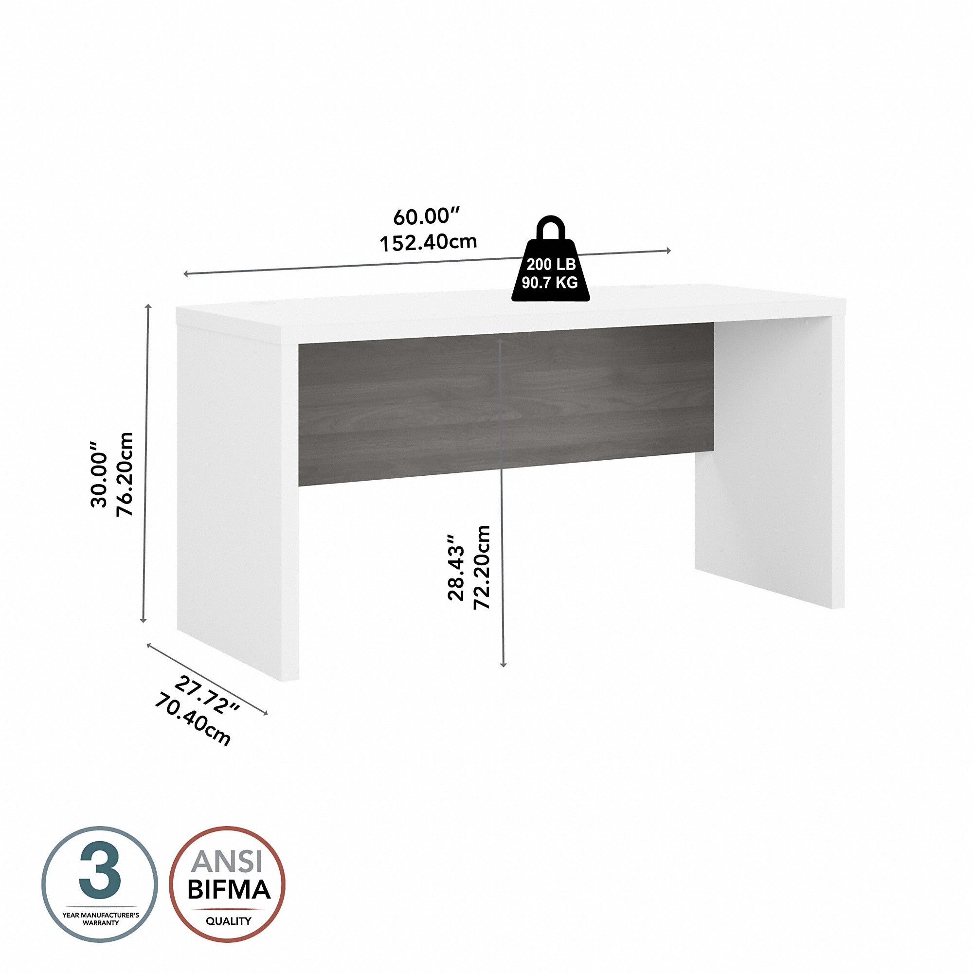 Office by kathy ireland® Echo 60W Bow Front Desk