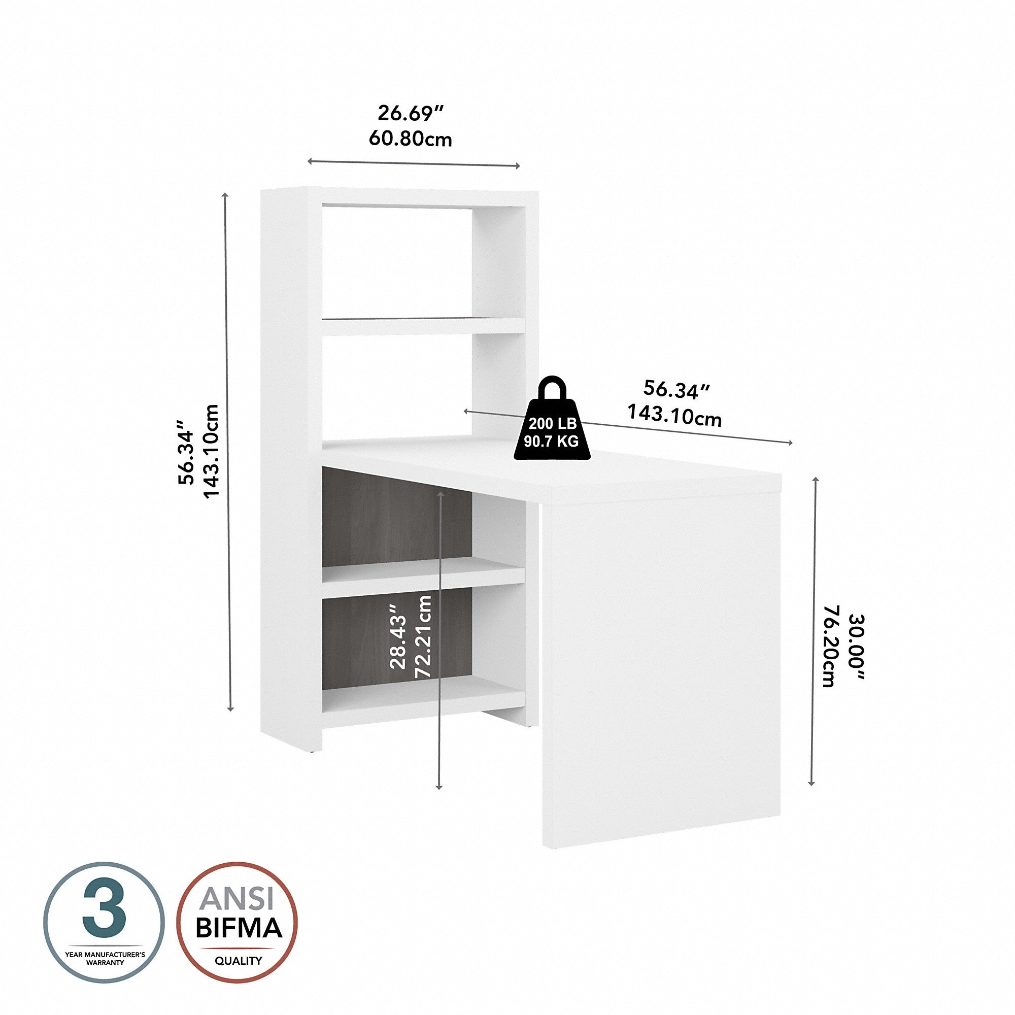 Office by kathy ireland® Echo 56W Bookcase Desk