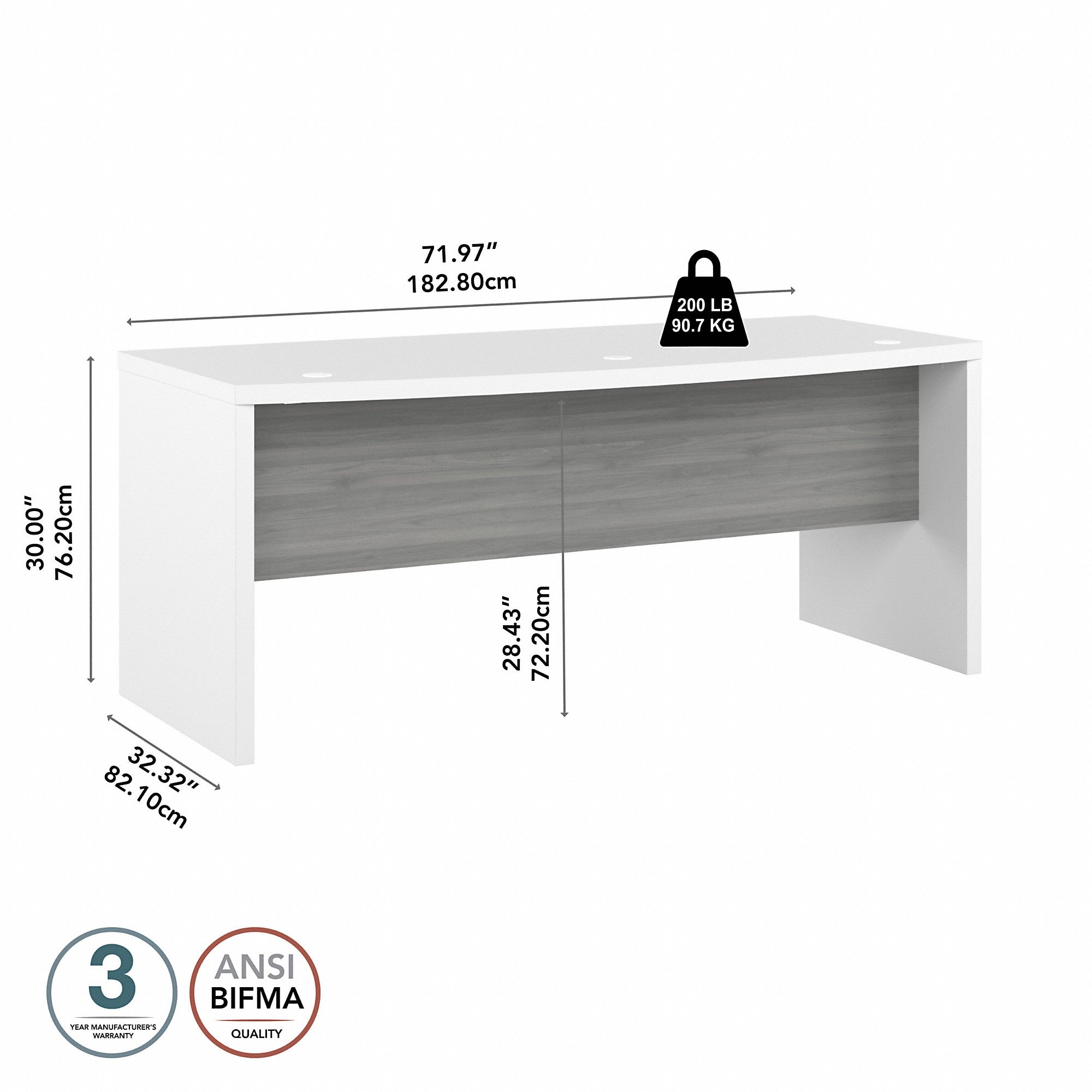 Office by kathy ireland® Echo 72W Bow Front Desk