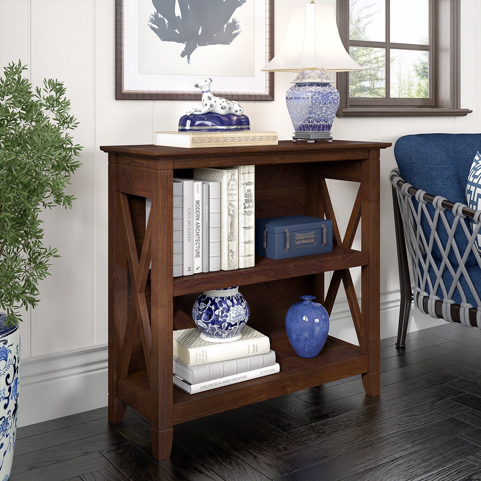 Bush Furniture Key West Small 2 Shelf Bookcase