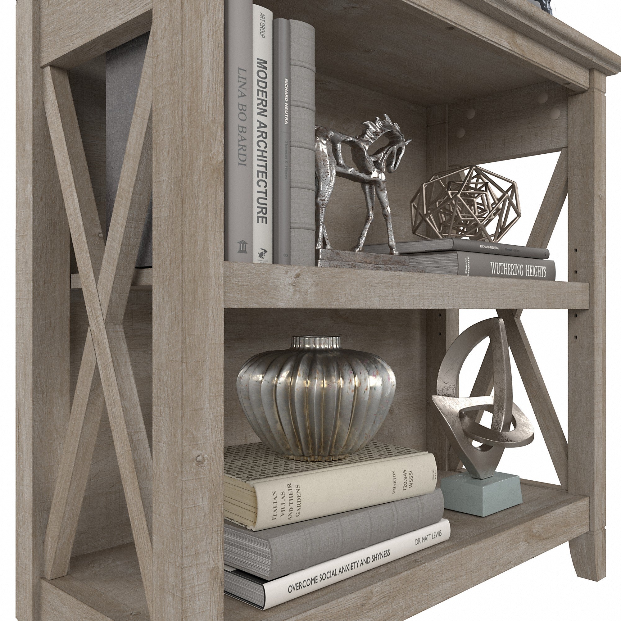 Bush Furniture Key West Small 2 Shelf Bookcase