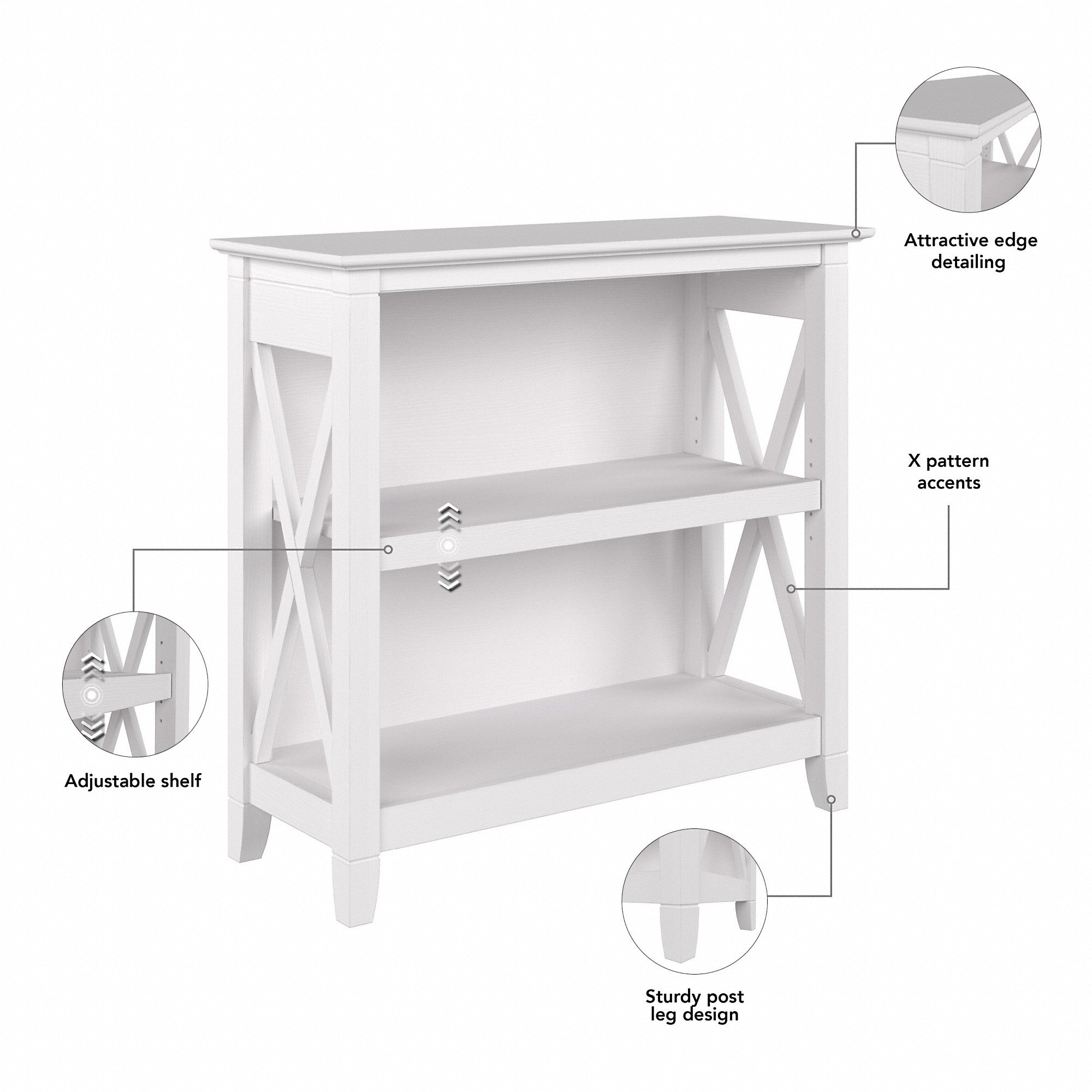 Bush Furniture Key West Small 2 Shelf Bookcase