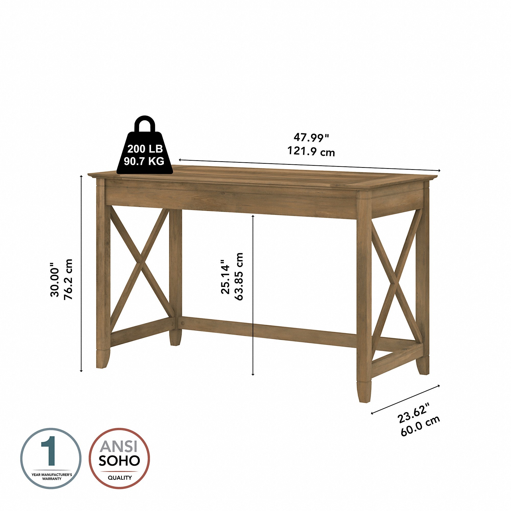 Bush Furniture Key West 48W Writing Desk