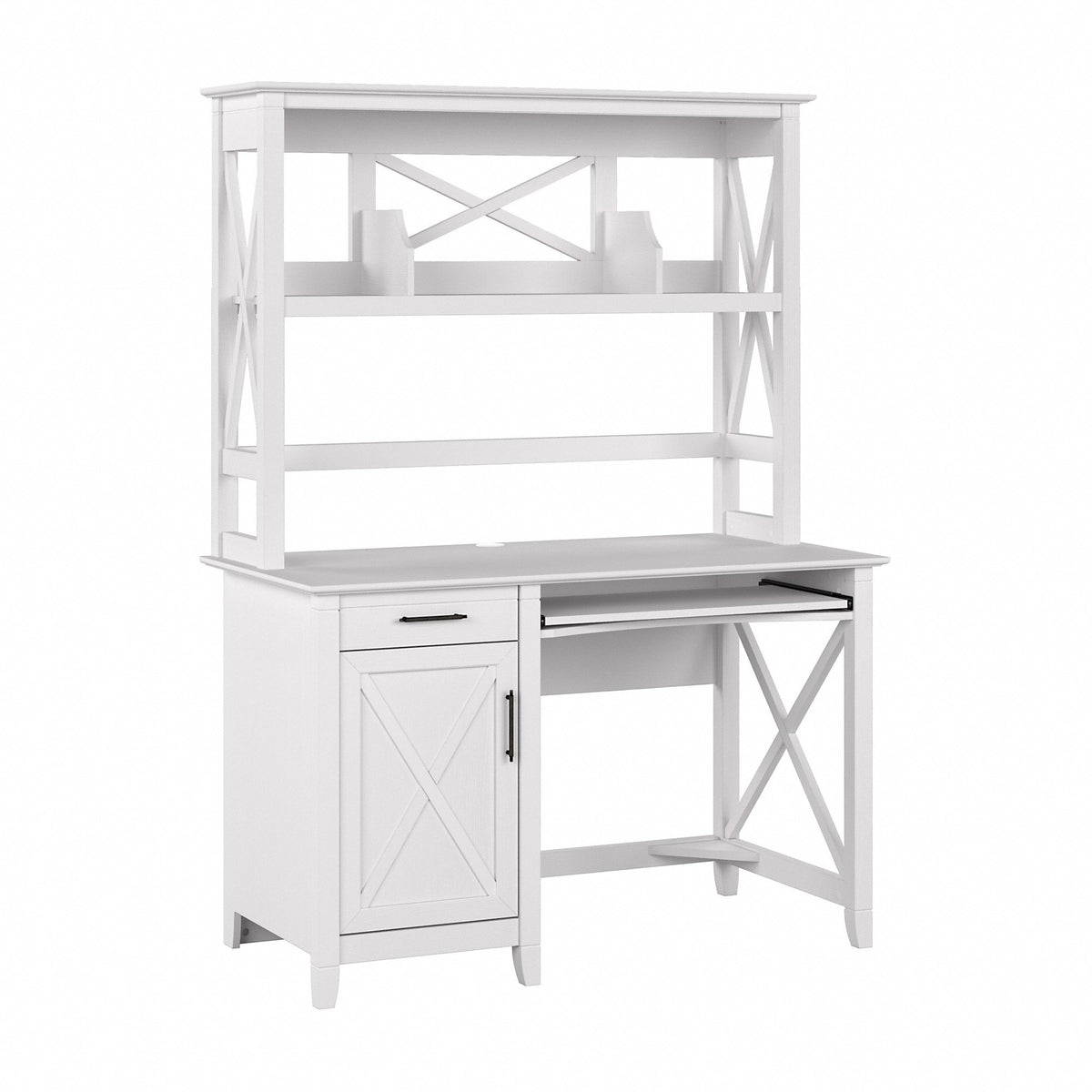 Bush Furniture Key West 48W Small Computer Desk with Hutch