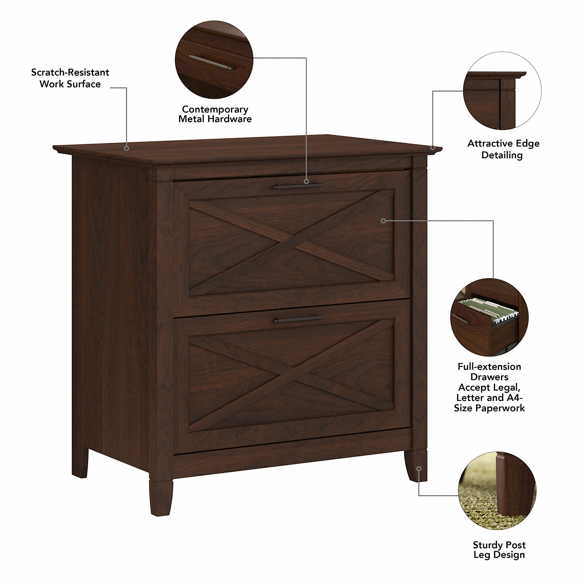 Bush Furniture Key West 2 Drawer Lateral File Cabinet