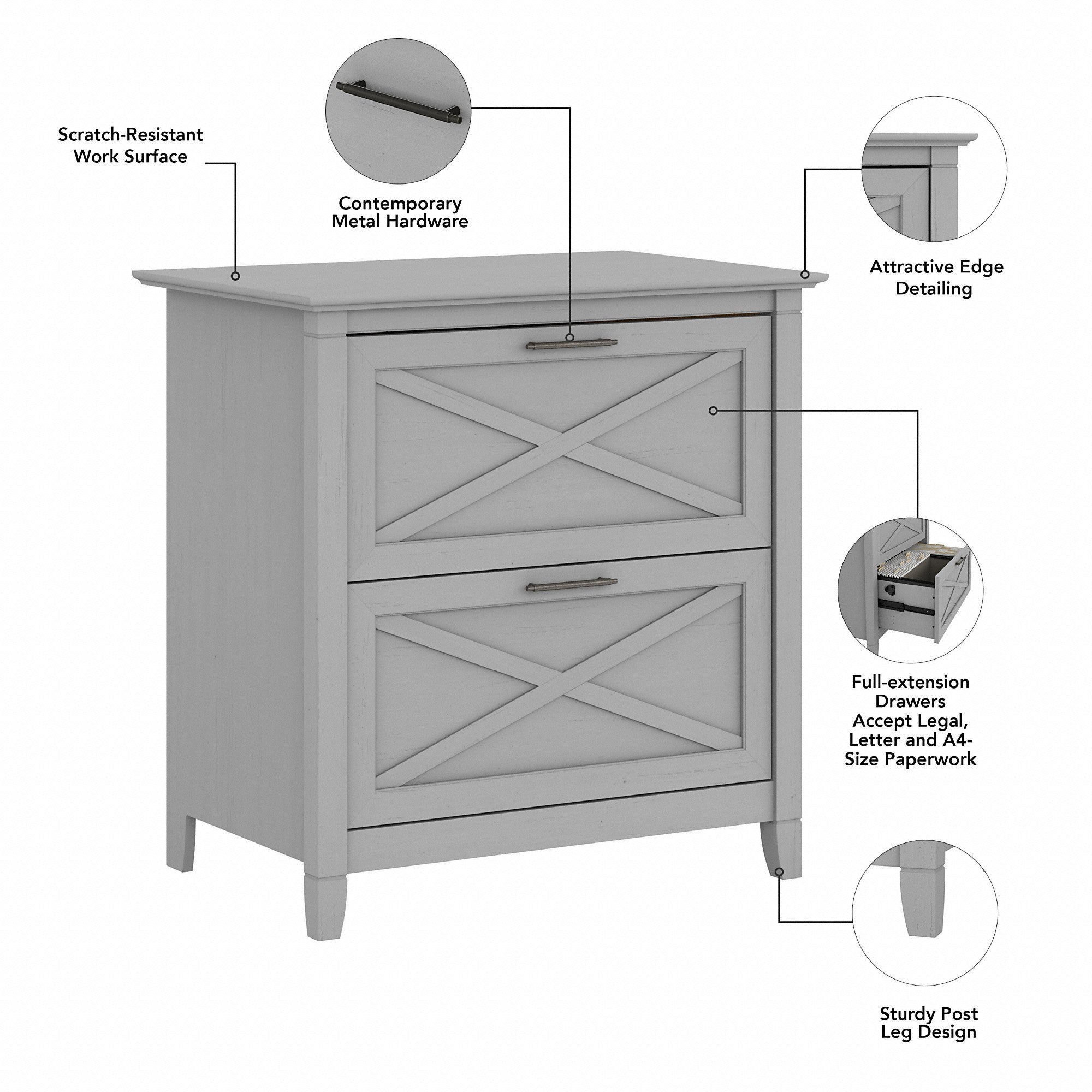 Bush Furniture Key West 2 Drawer Lateral File Cabinet